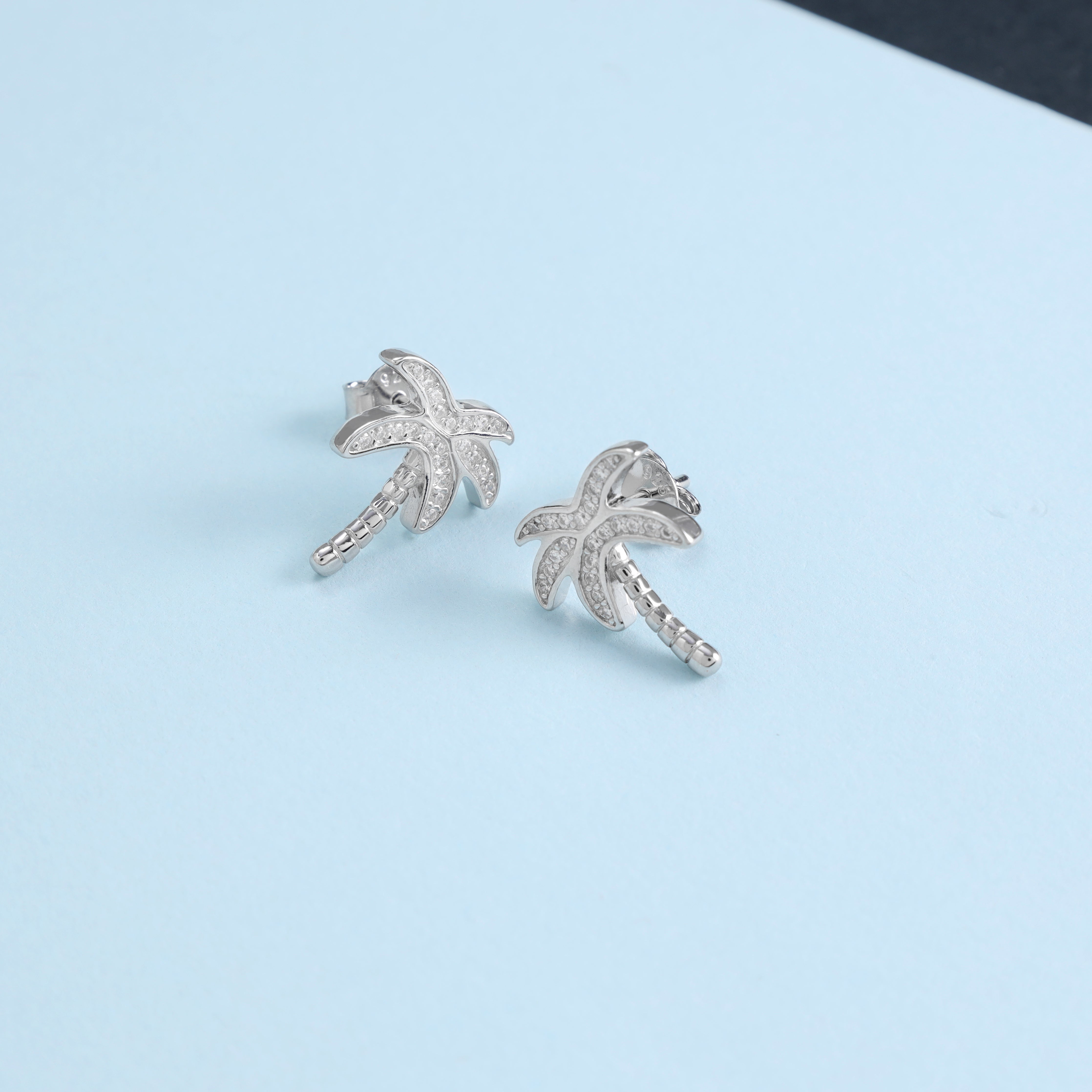 Damen Ohrringe Palm tree aus 925 Sterlingsilber - Taipan Schmuck