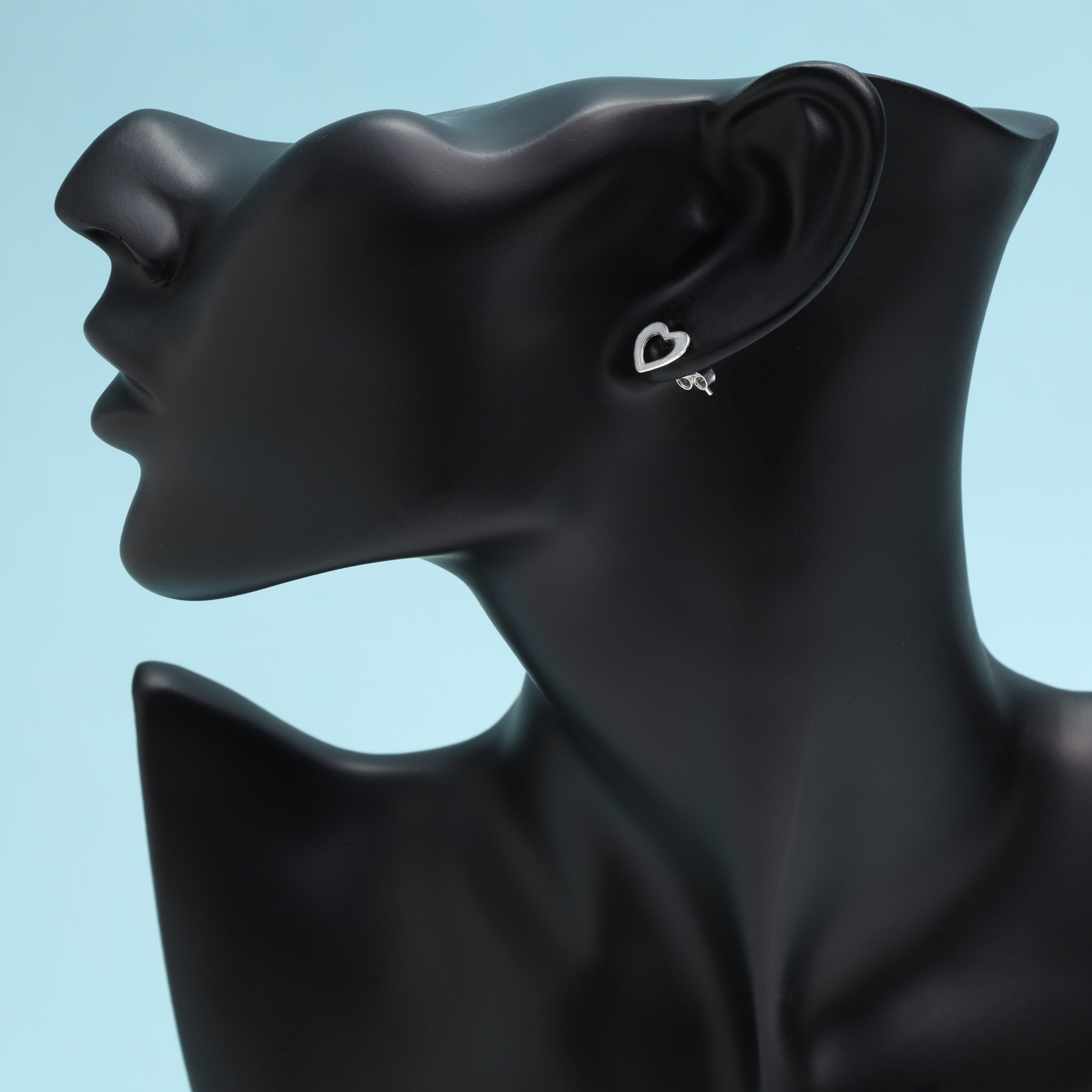 Schlichte Damen Ohrstecker Ohrringe offenes Herz aus 925 Sterlingsilber - Taipan Schmuck
