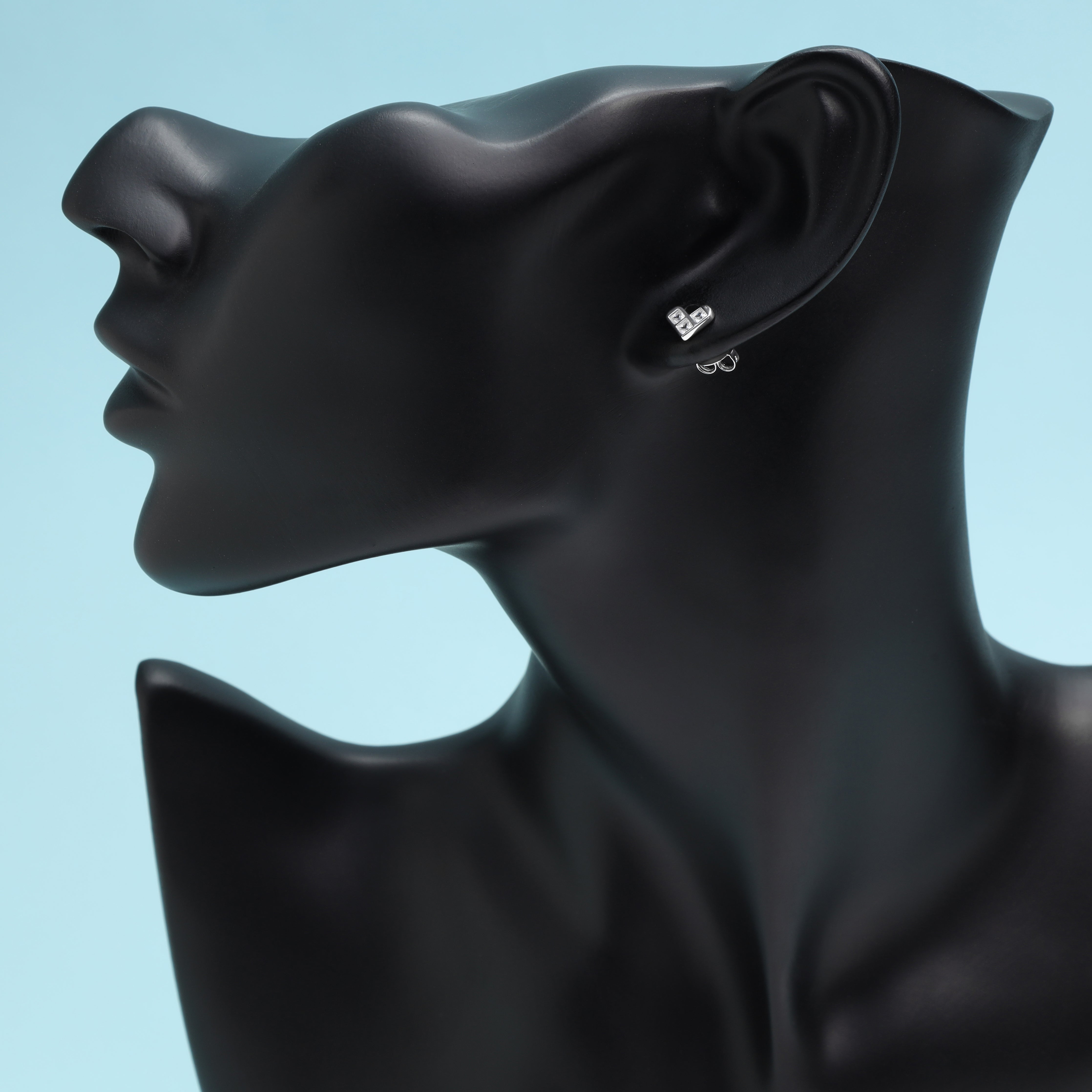 Damen herzförmige Zirkonia Ohrstecker Ohrringe aus 925 Sterlingsilber - Taipan Schmuck