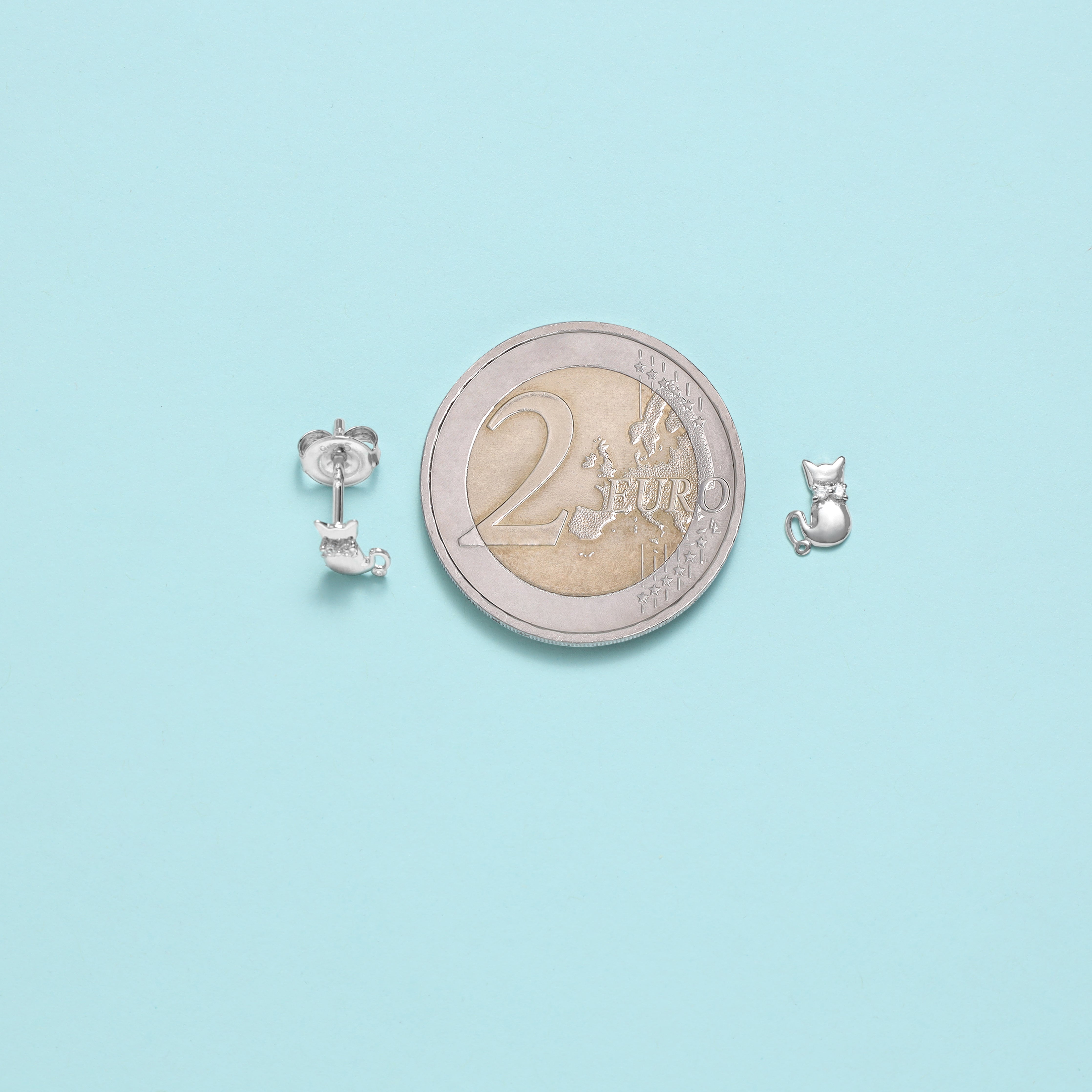 Damen Katzen Motiv Ohrstecker Ohrringe aus 925 Sterlingsilber - Taipan Schmuck