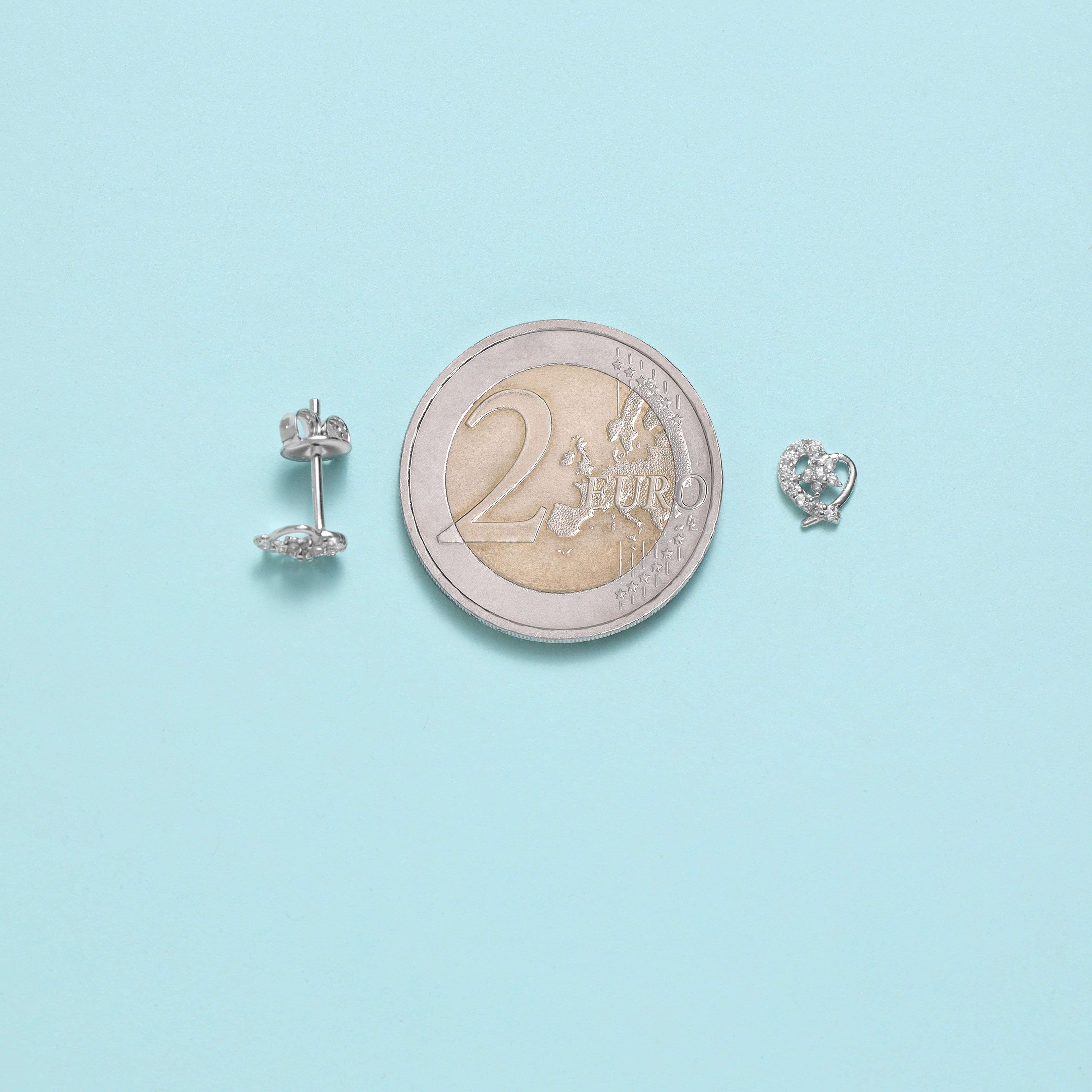 Damen Zirkonia Ohrstecker Ohrringe Herz Stern Motiv aus 925 Sterlingsilber - Taipan Schmuck