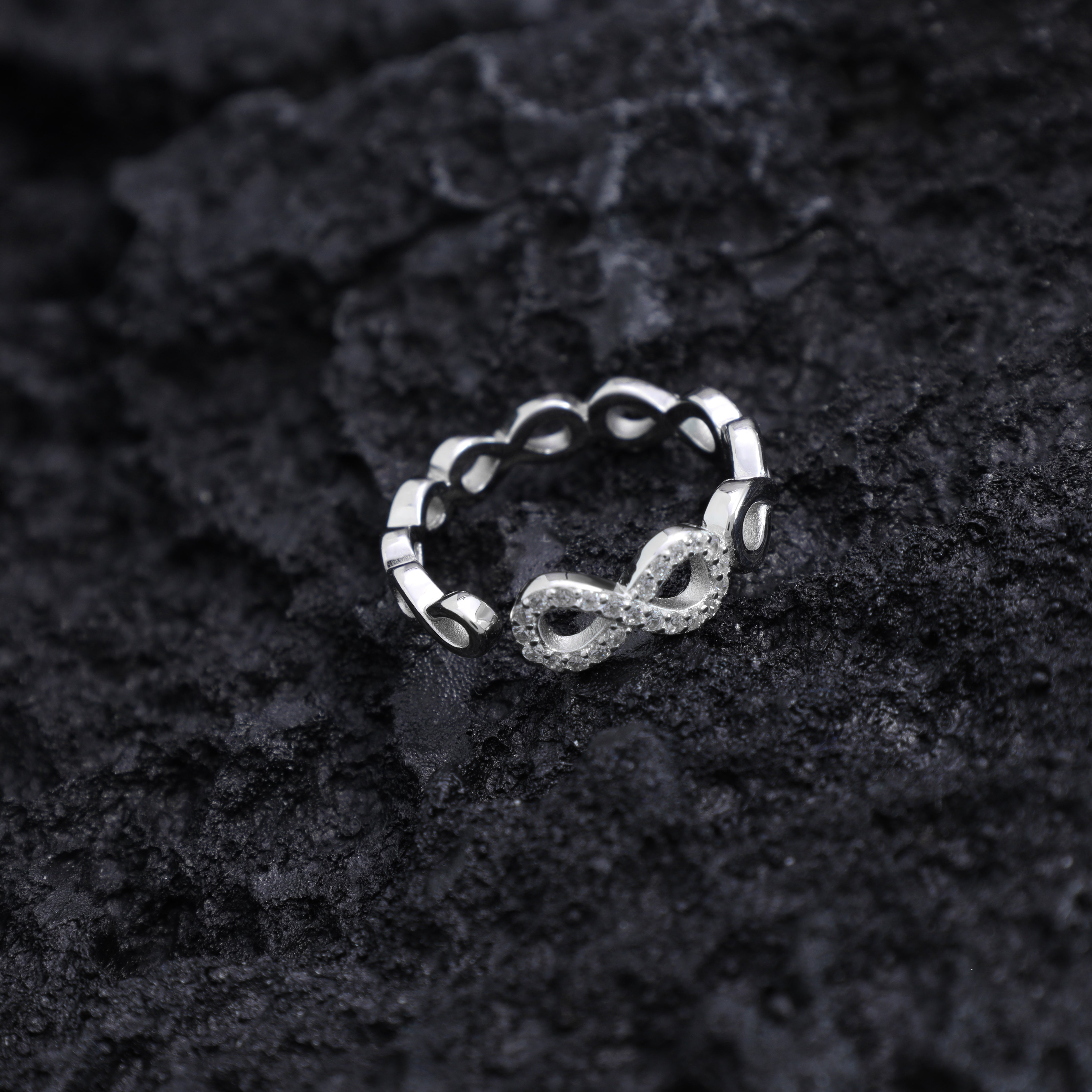 Damen Silberring Infinity Zirkonia Ring aus 925 Sterlingsilber - Taipan Schmuck
