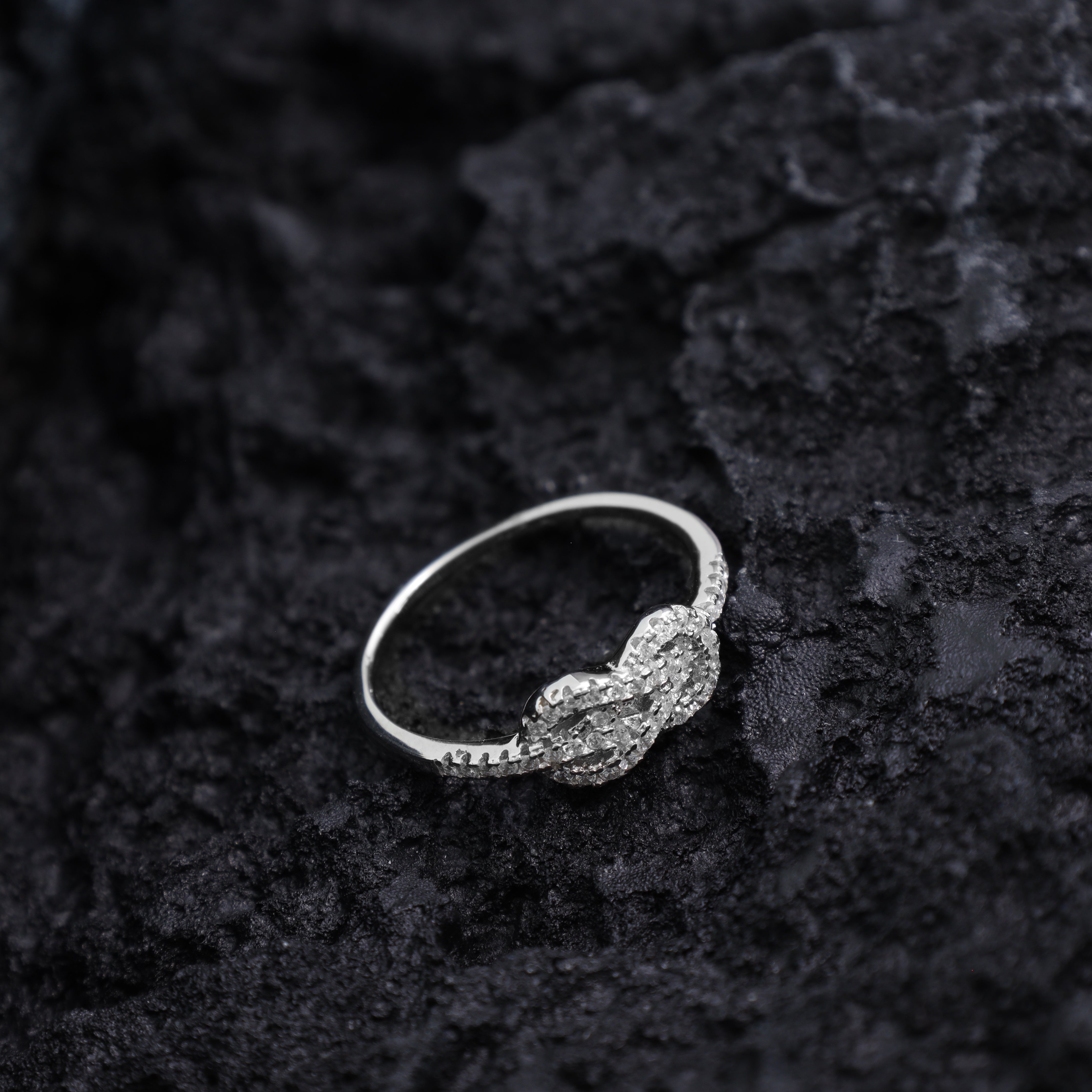 Damen Silberring Loop Zirkonia Ring Größe 6-8 aus 925 Sterlingsilber - Taipan Schmuck