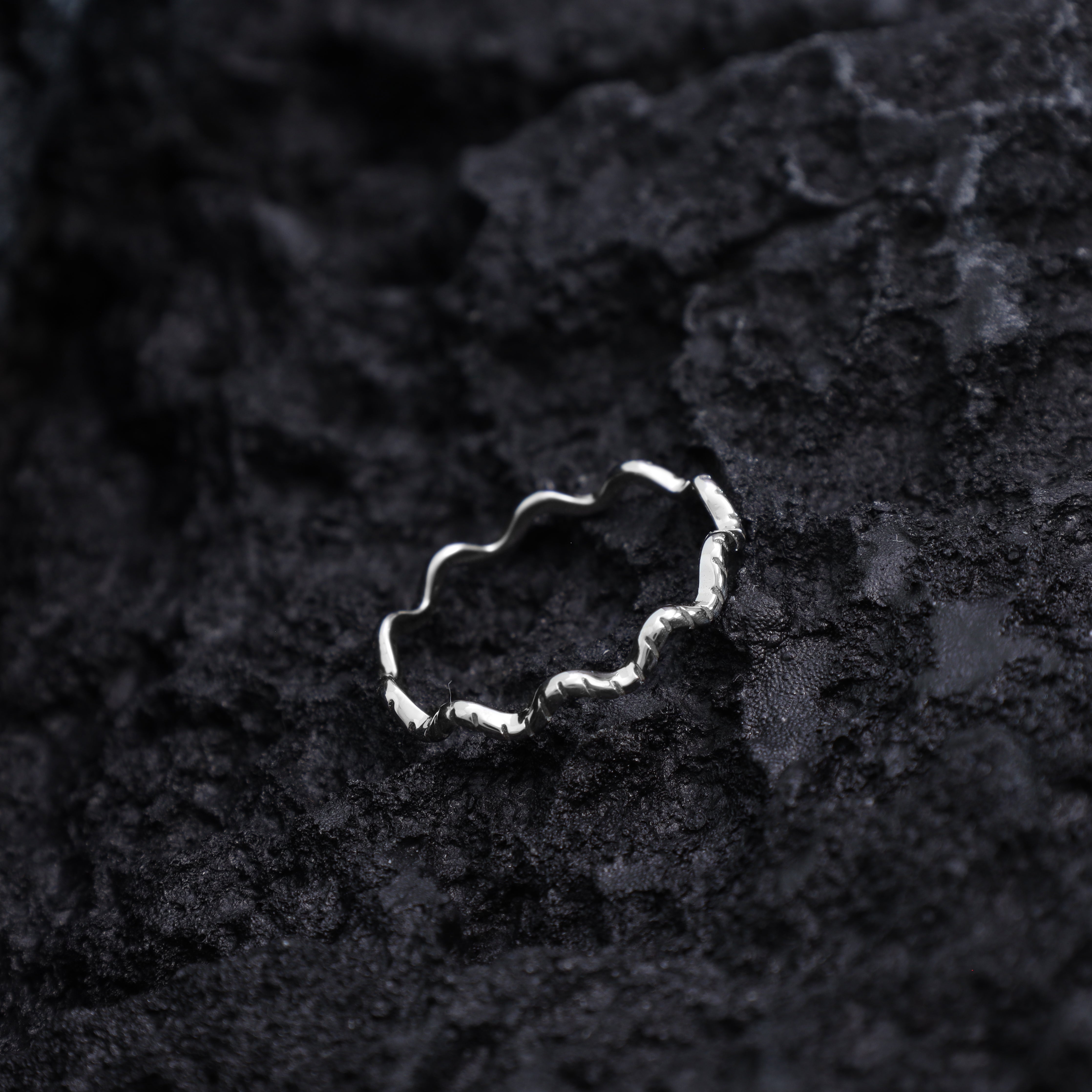 Damen Silberring Wave gewellter Ring Größe 6-8 aus 925 Sterlingsilber - Taipan Schmuck