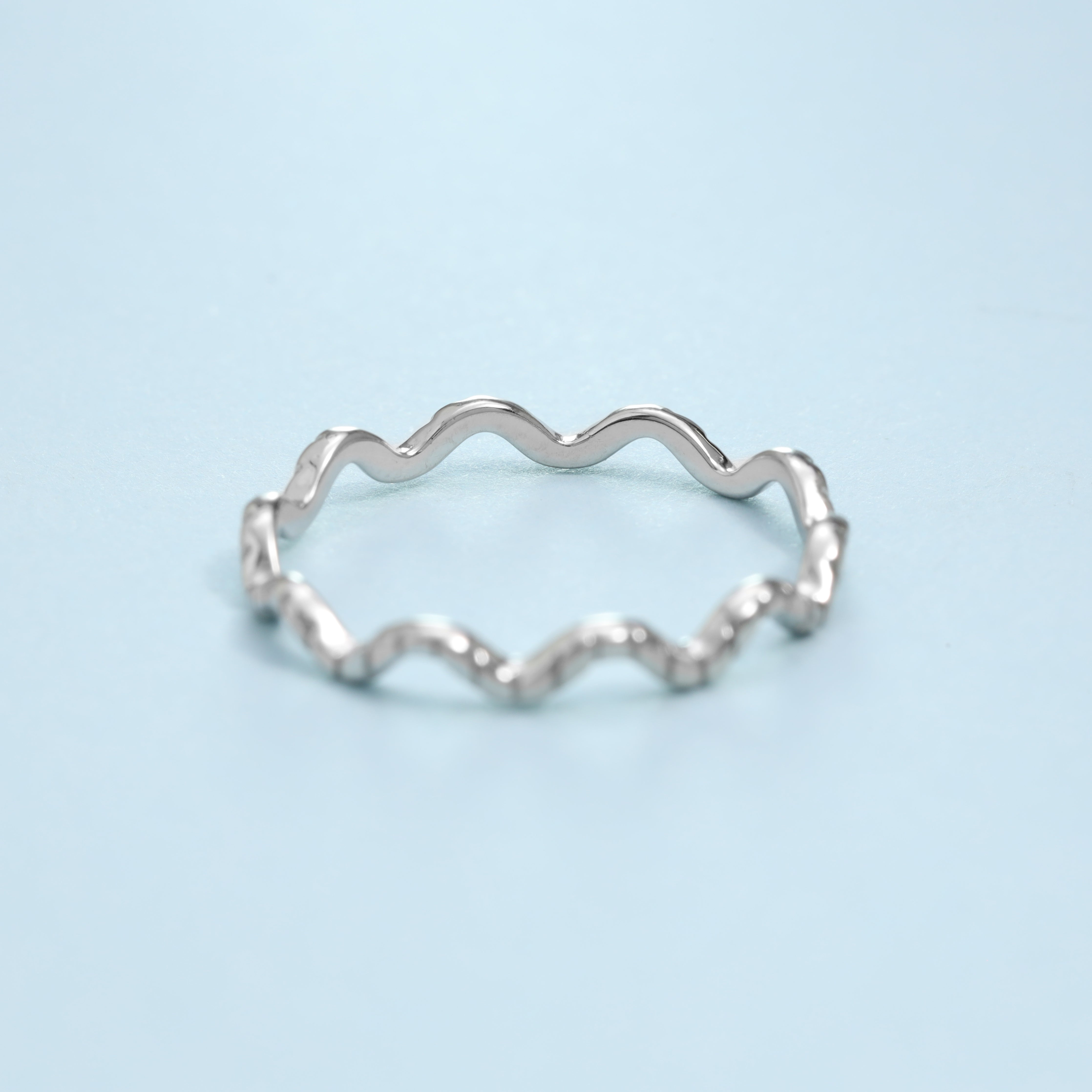 Damen Silberring Wave gewellter Ring Gr. 6/7/8 aus 925 Sterlingsilber - Taipan Schmuck