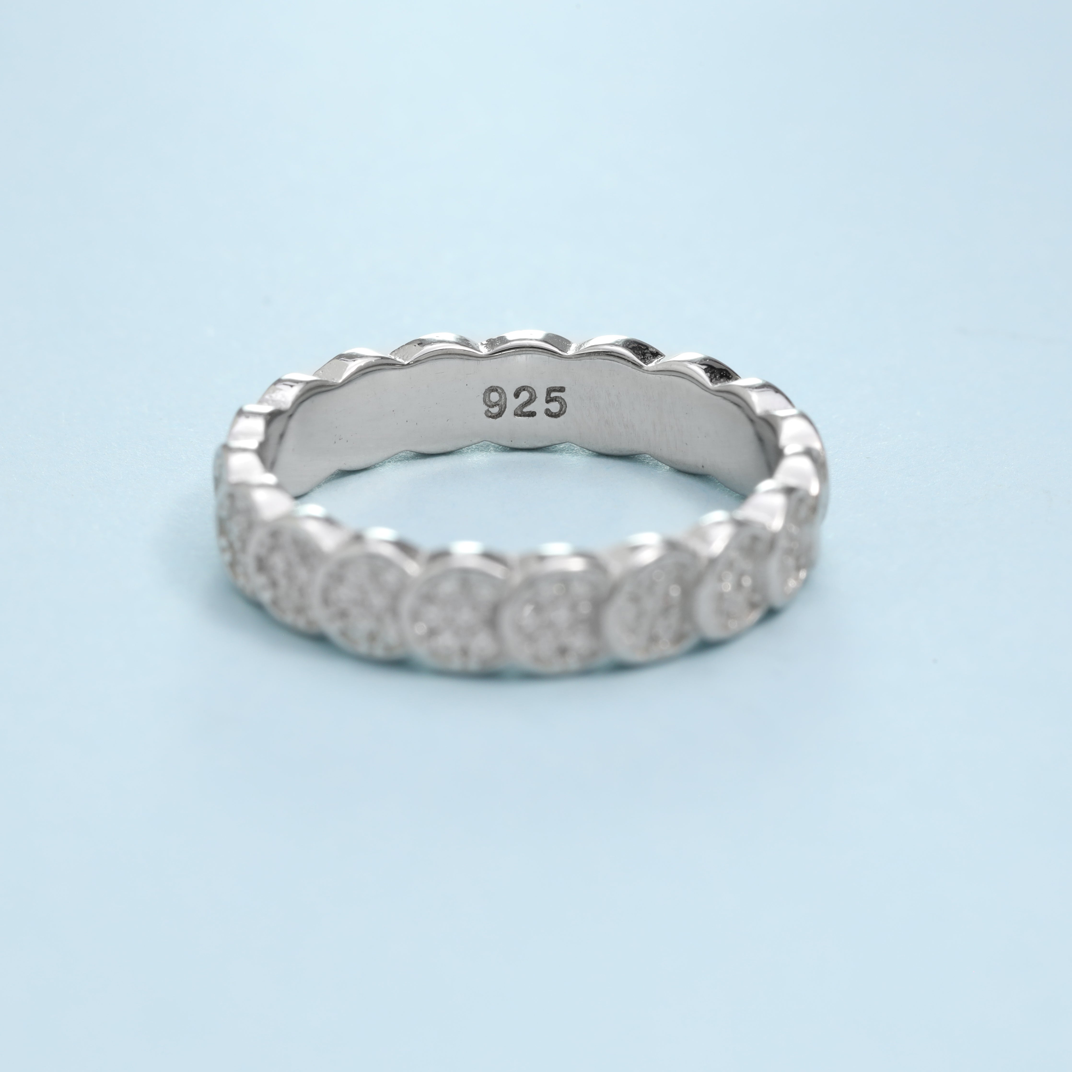 Damen Bandring Silberring Zirkonia Ring Gr. 6/7/8 aus 925 Sterlingsilber - Taipan Schmuck