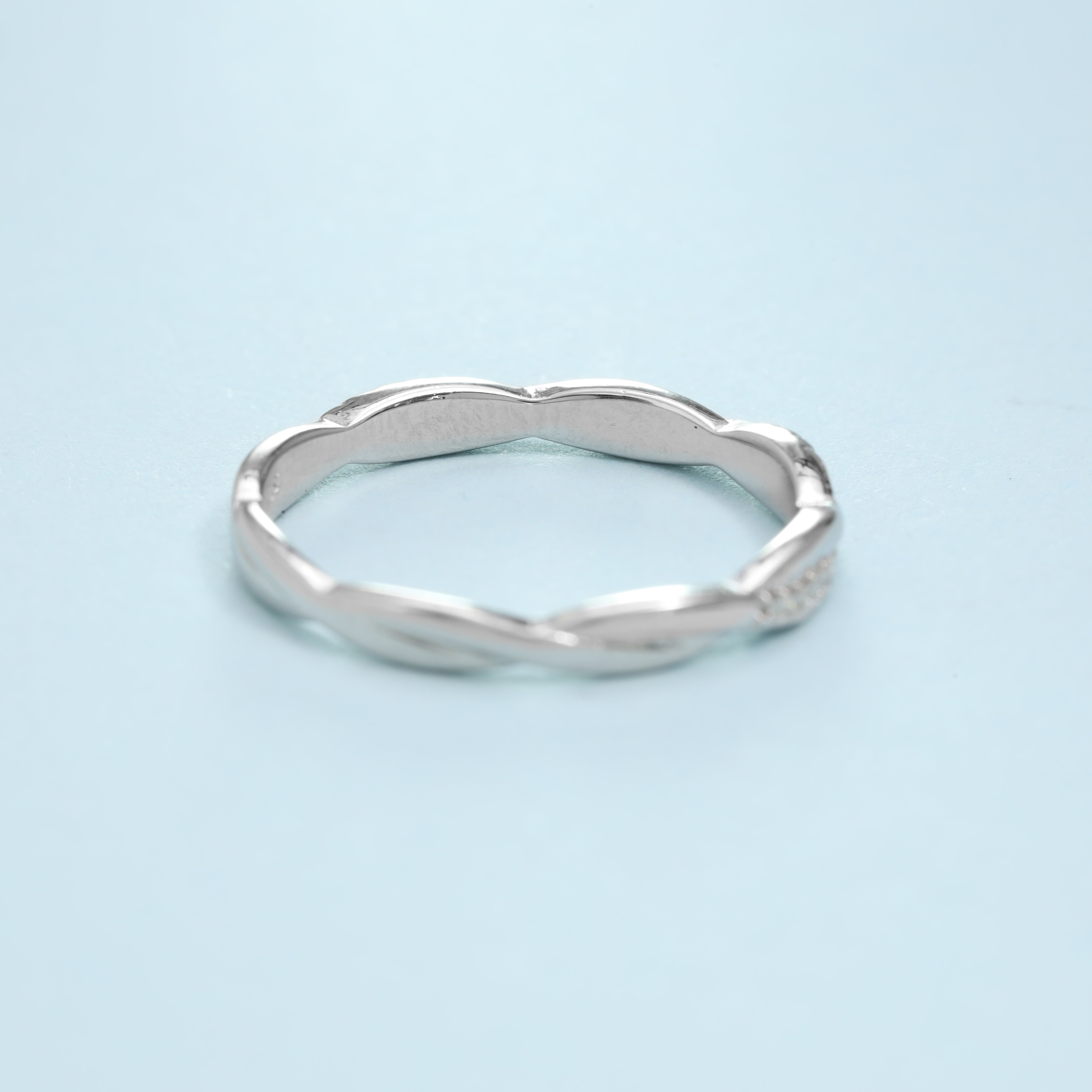 Damen Bandring Silberring Zirkonia Ring Größe 6-8 aus 925 Sterlingsilber - Taipan Schmuck