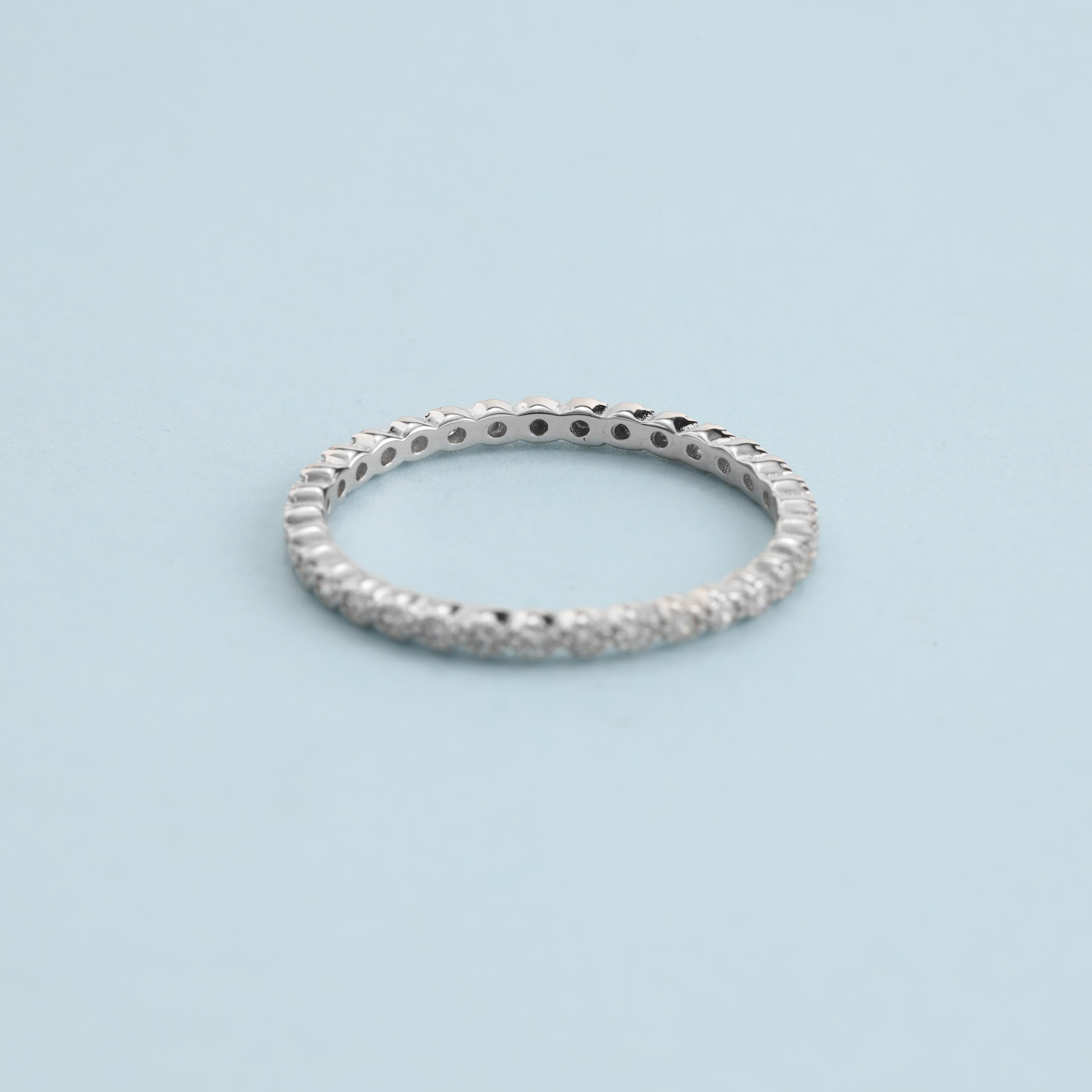 Damen Bandring Silberring Zirkonia Ring Größe 6-8 aus 925 Sterlingsilber - Taipan Schmuck