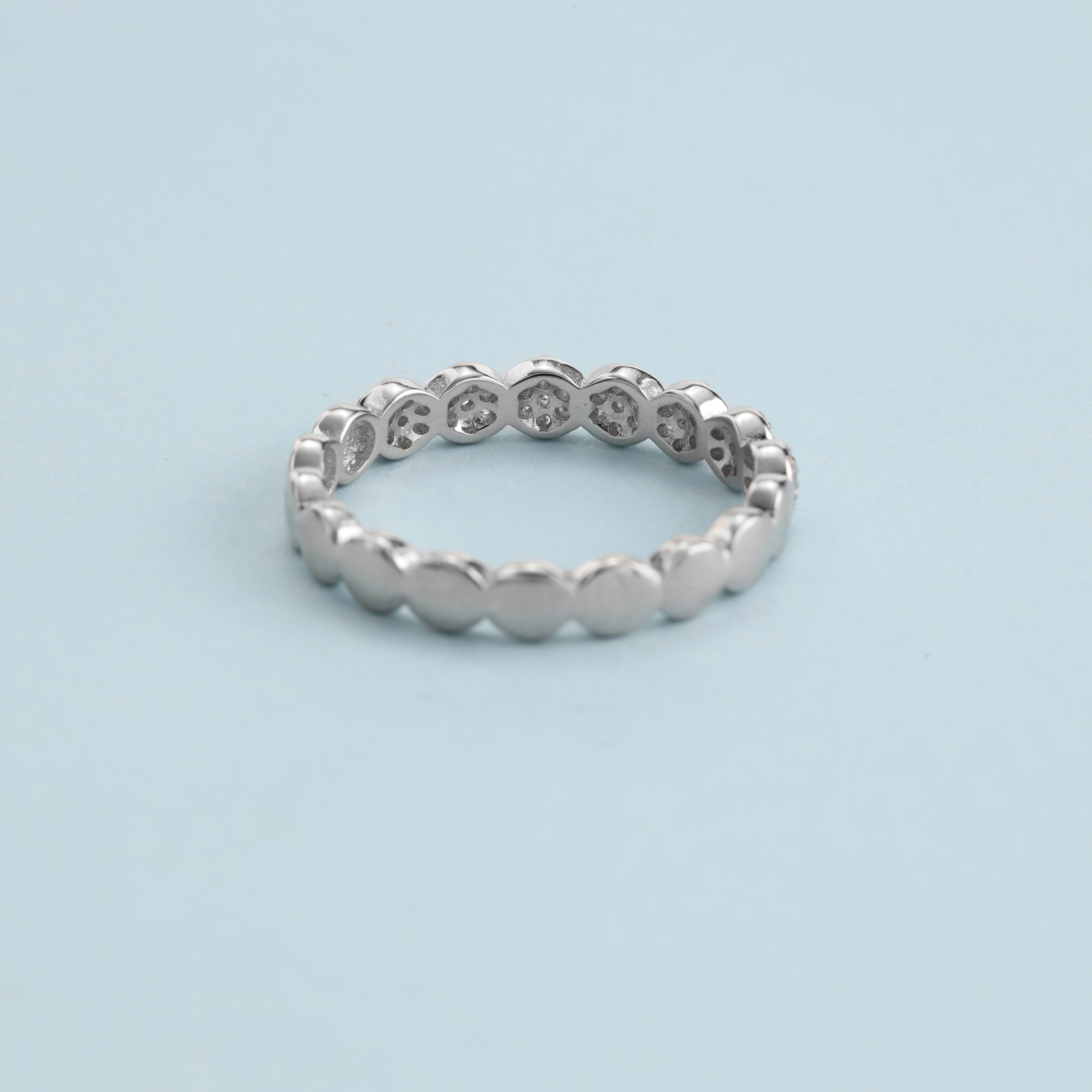 Damen Bandring Silberring Zirkonia Ring Größe 6-8 aus 925 Sterlingsilber - Taipan Schmuck