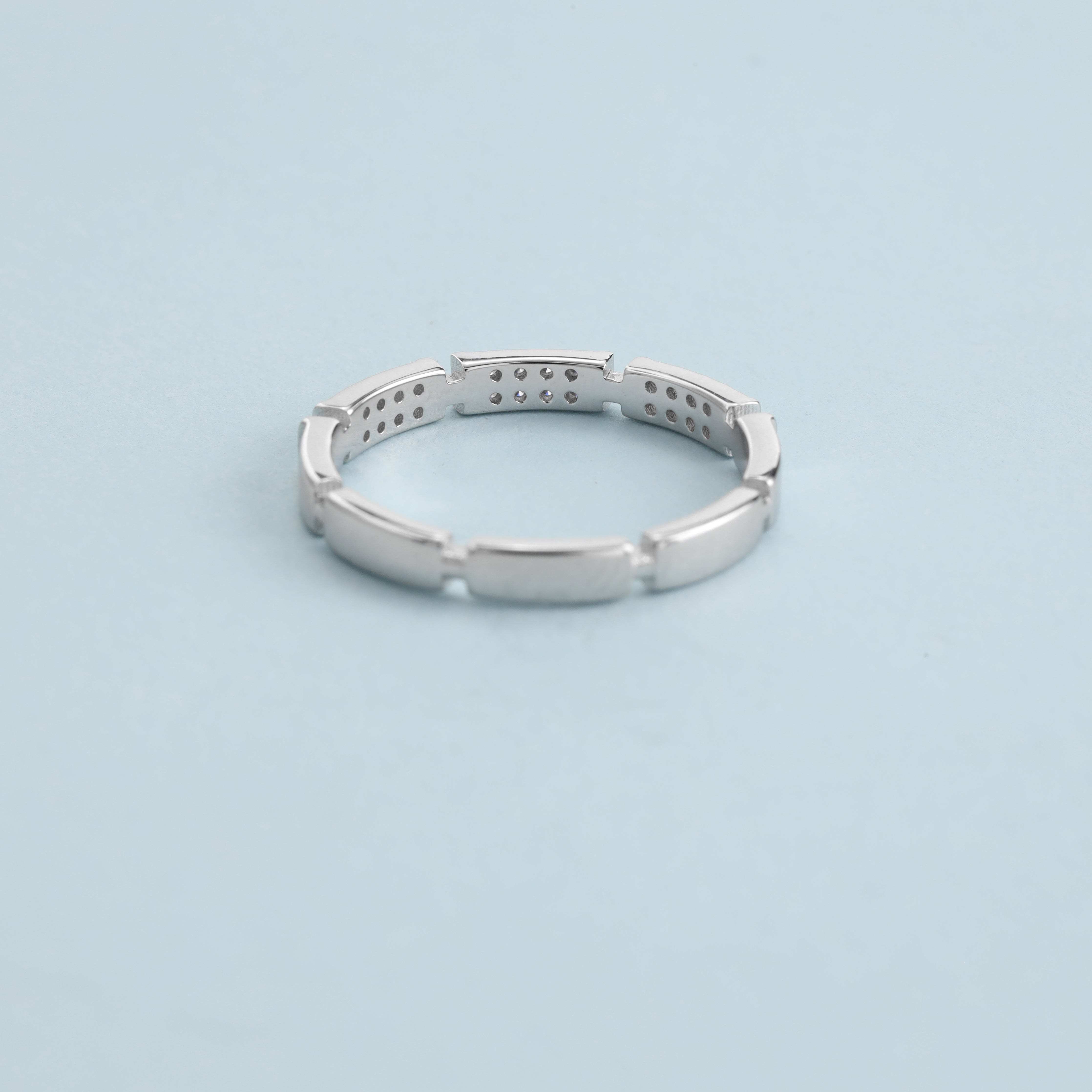 Damen Bandring Silberring Zirkonia RingGr. 6/7/8 aus 925 Sterlingsilber - Taipan Schmuck