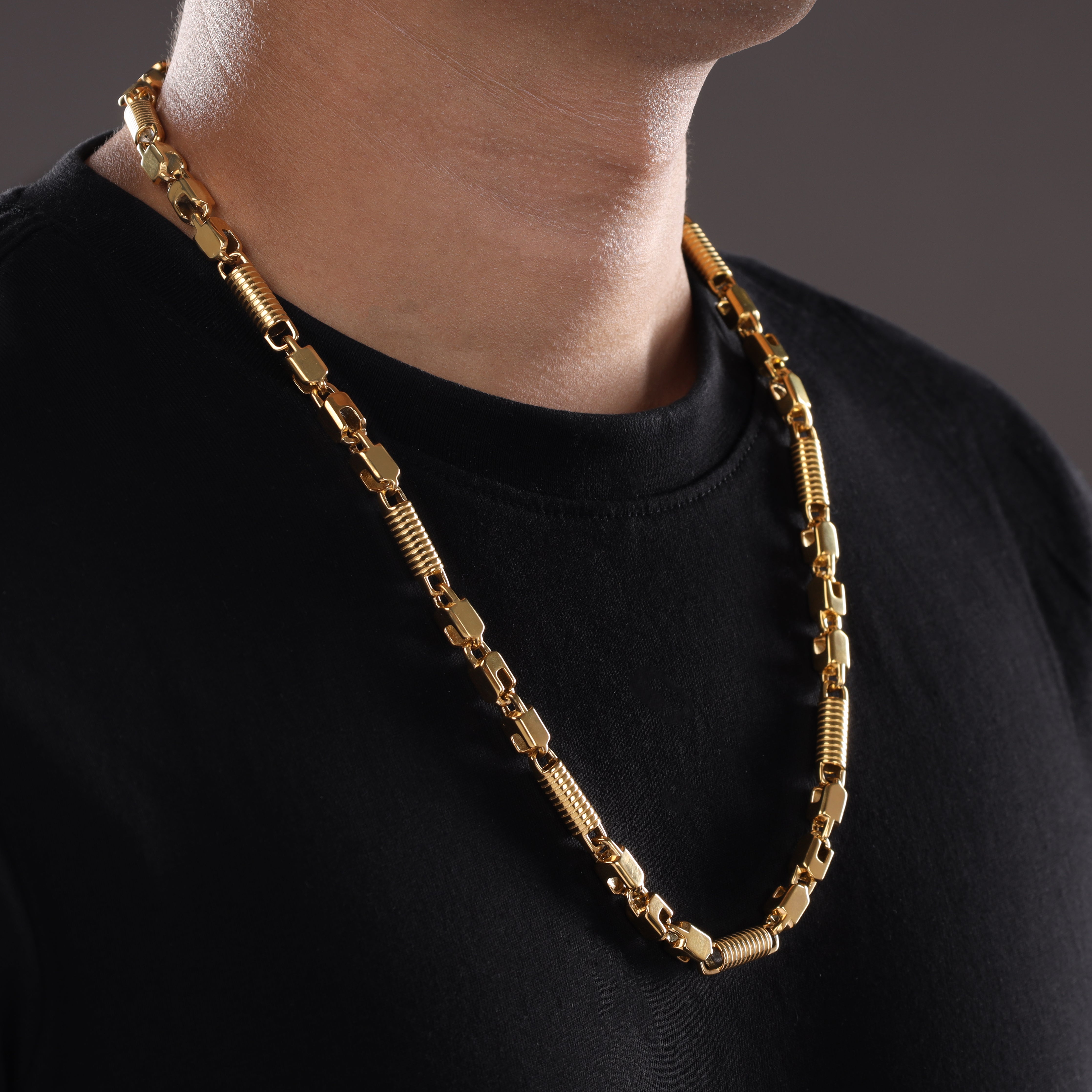 6mm Montercarlo Kette aus Edelstahl 18K Vergoldet - Taipan Schmuck
