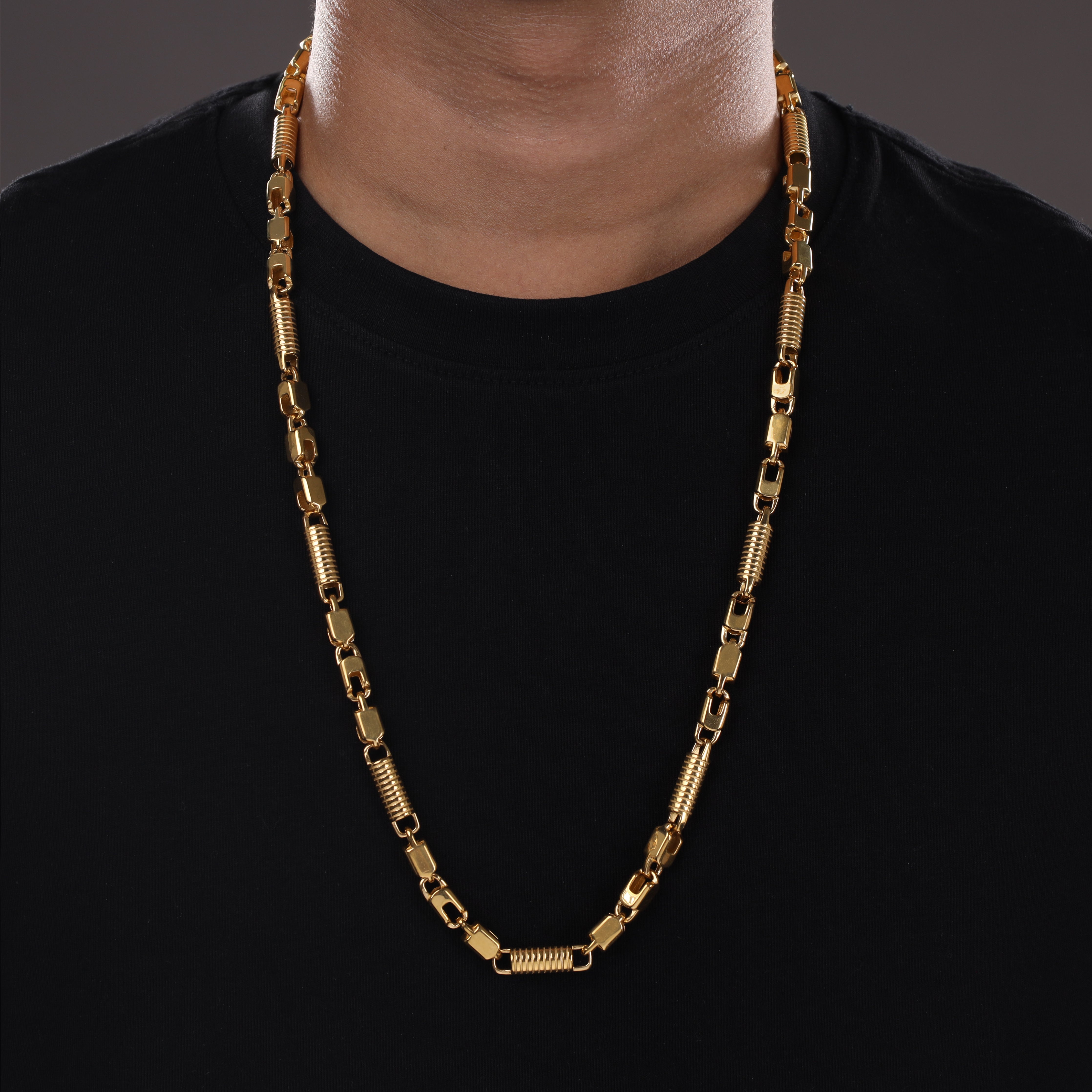 6mm Montercarlo Kette aus Edelstahl 18K Vergoldet - Taipan Schmuck