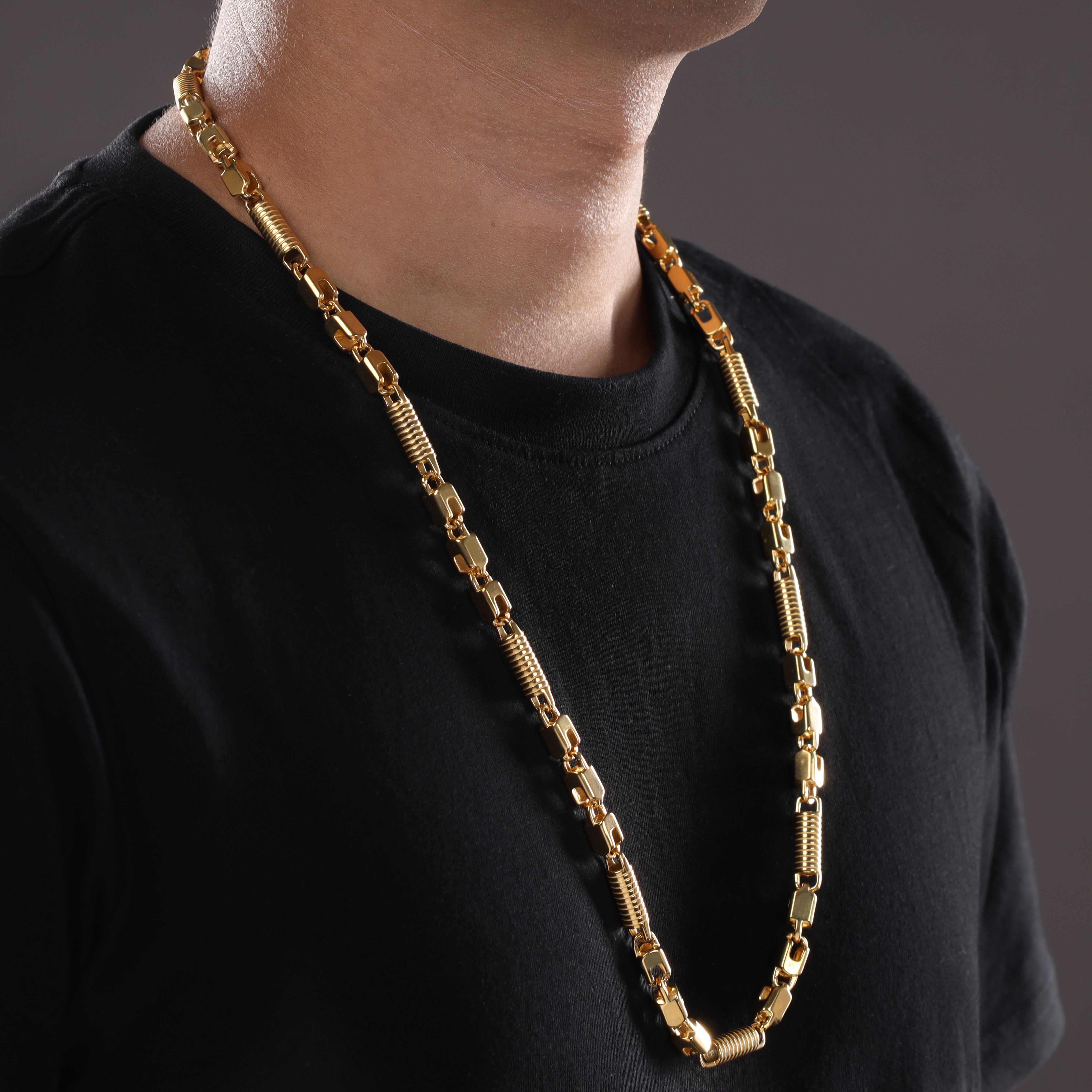 6mm Montercarlo Kette aus Edelstahl 18K Vergoldet - Taipan Schmuck
