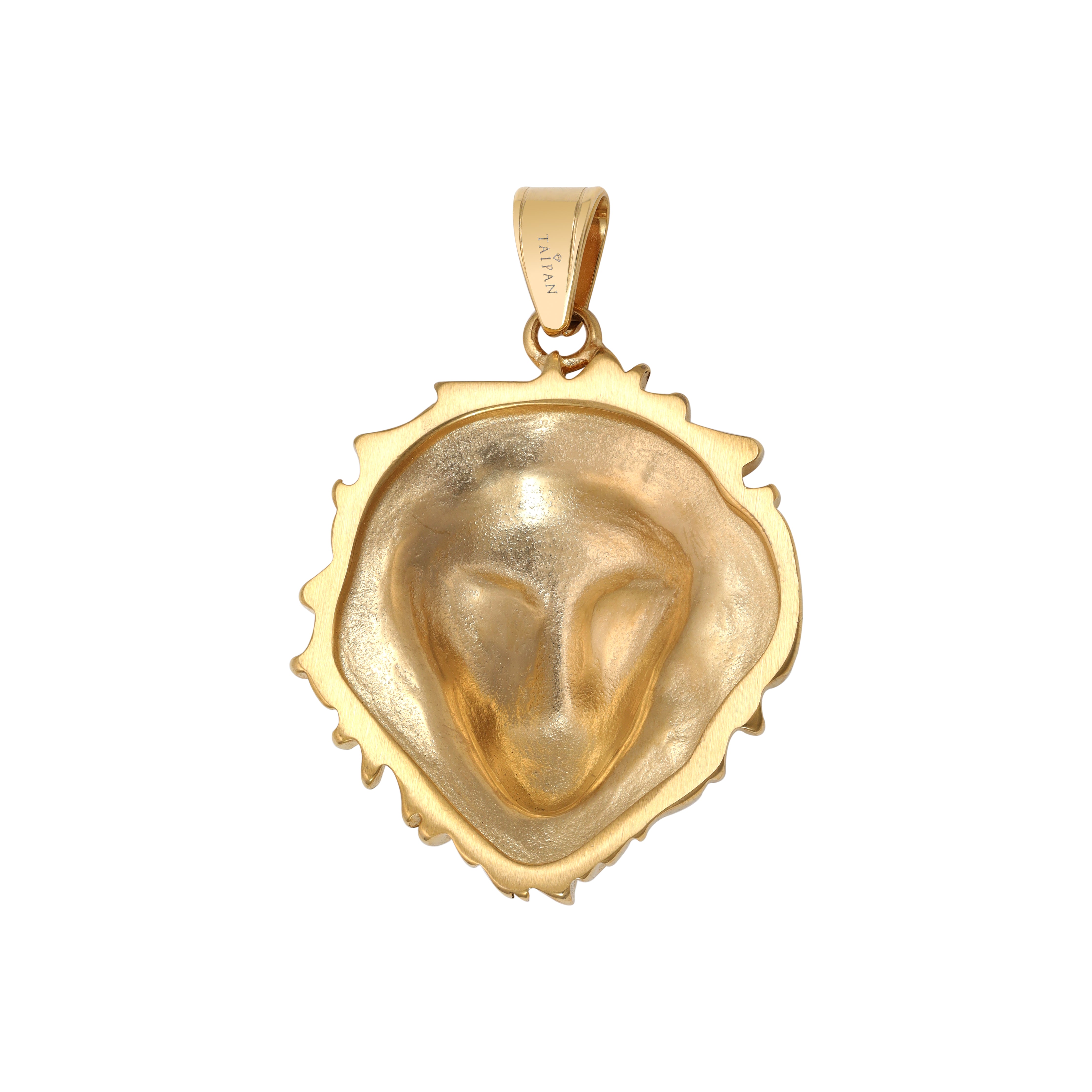 Großer Iced Out Stil Löwe Anhänger aus Edelstahl 18K vergoldet - Taipan Schmuck