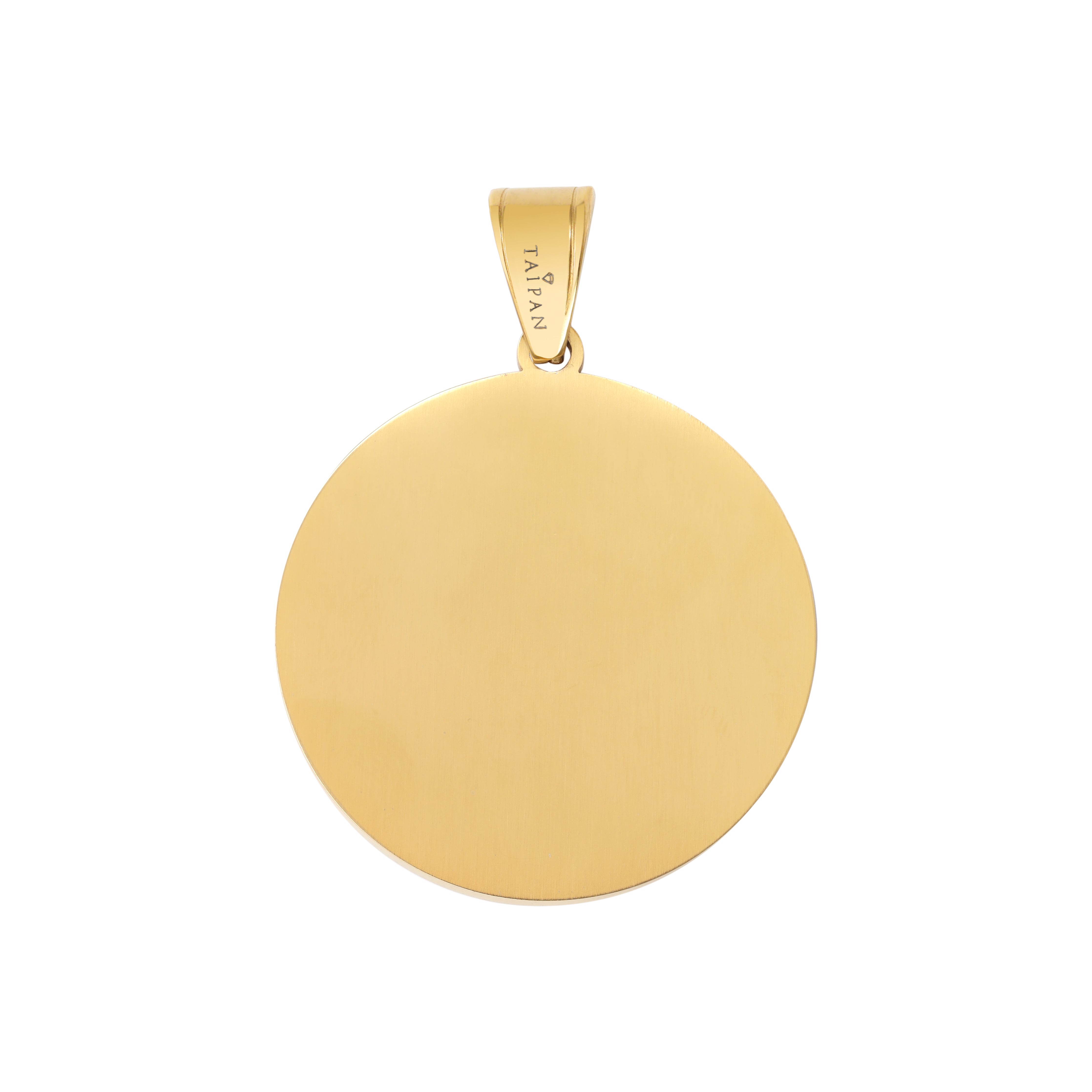 Löwe mit Greek Design Anhänger aus Edelstahl 18K vergoldet - Taipan Schmuck