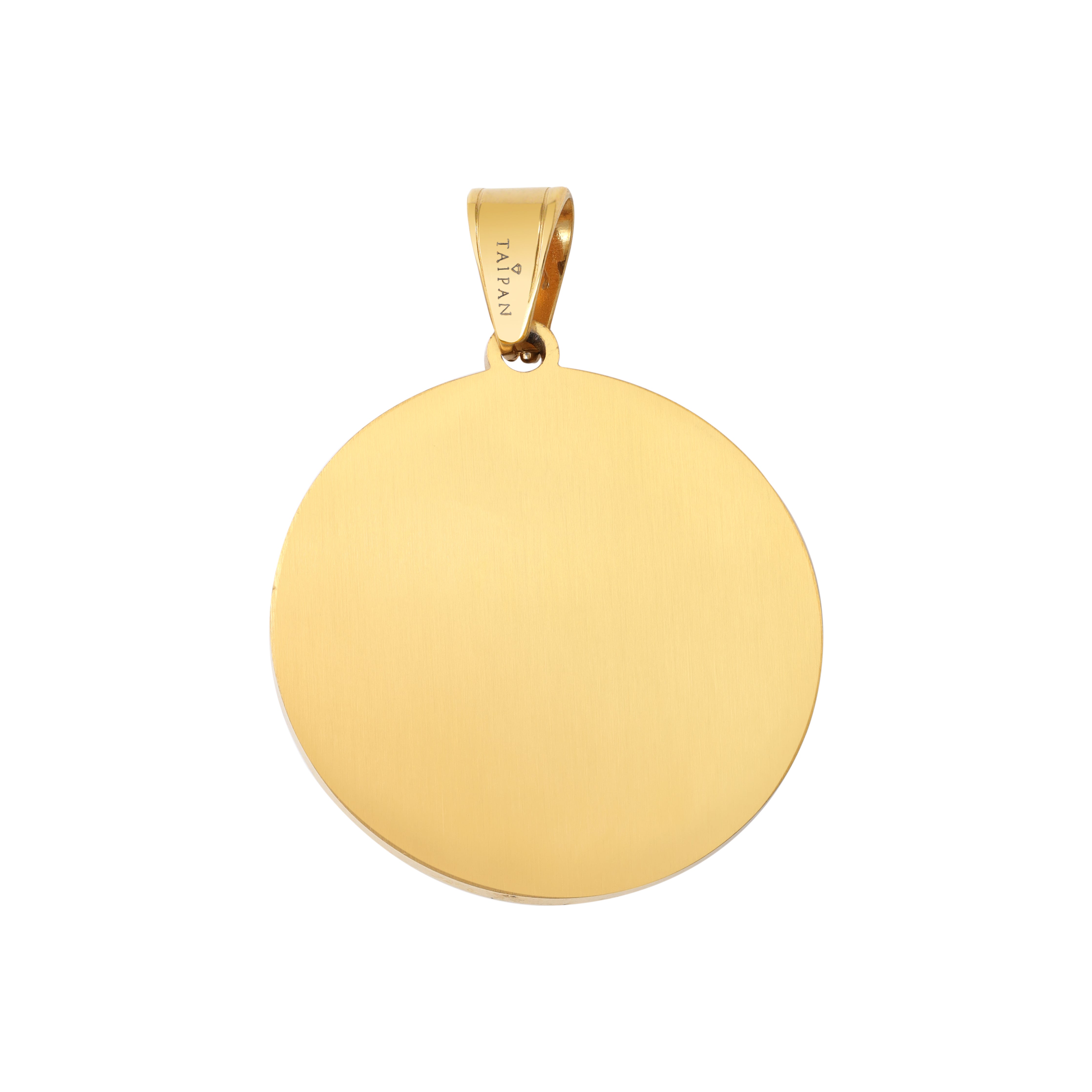 Löwe mit Greek Design Anhänger aus Edelstahl 18K vergoldet - Taipan Schmuck