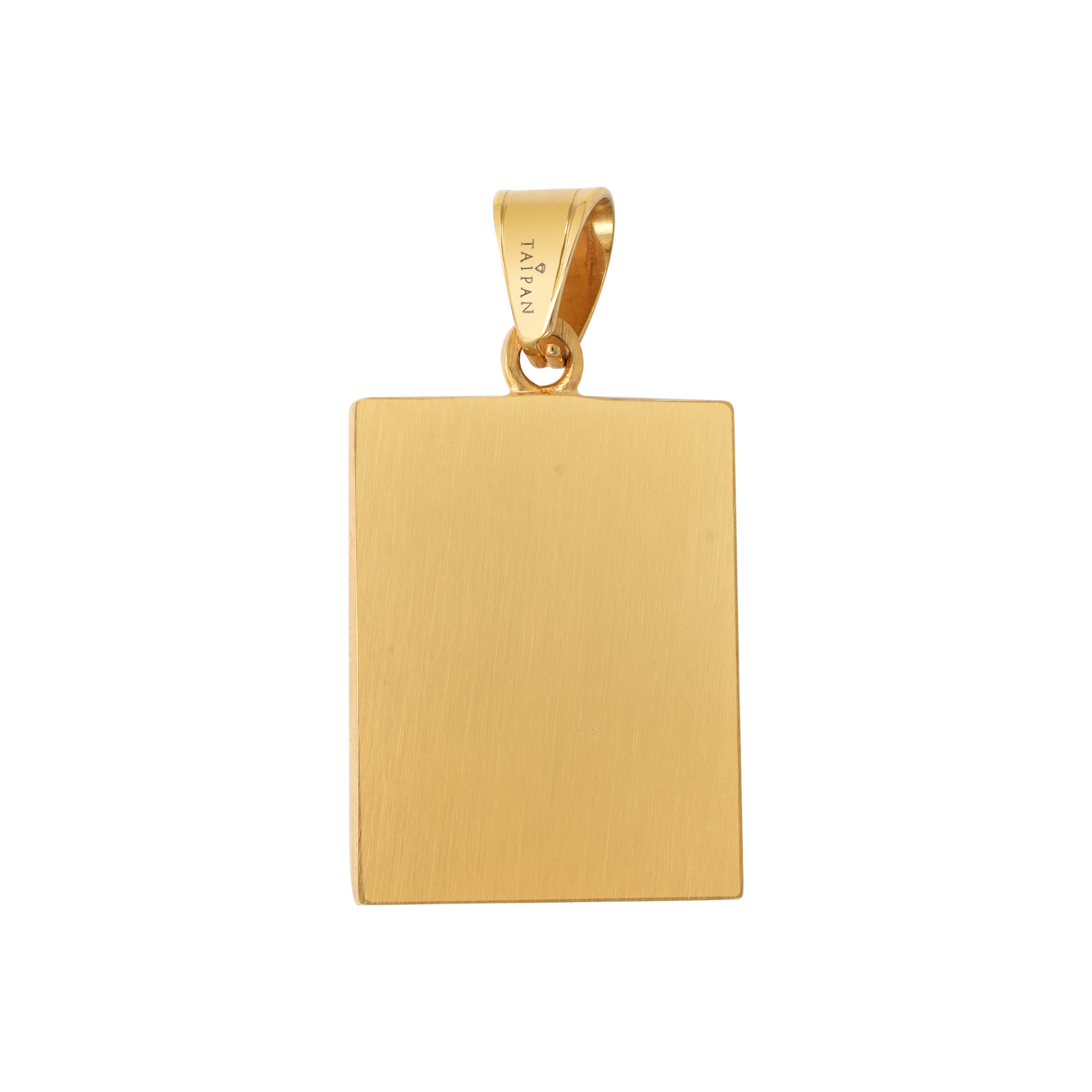 Iced Out Stil Löwe mit Greek Design Anhänger aus Edelstahl 18K vergoldet - Taipan Schmuck