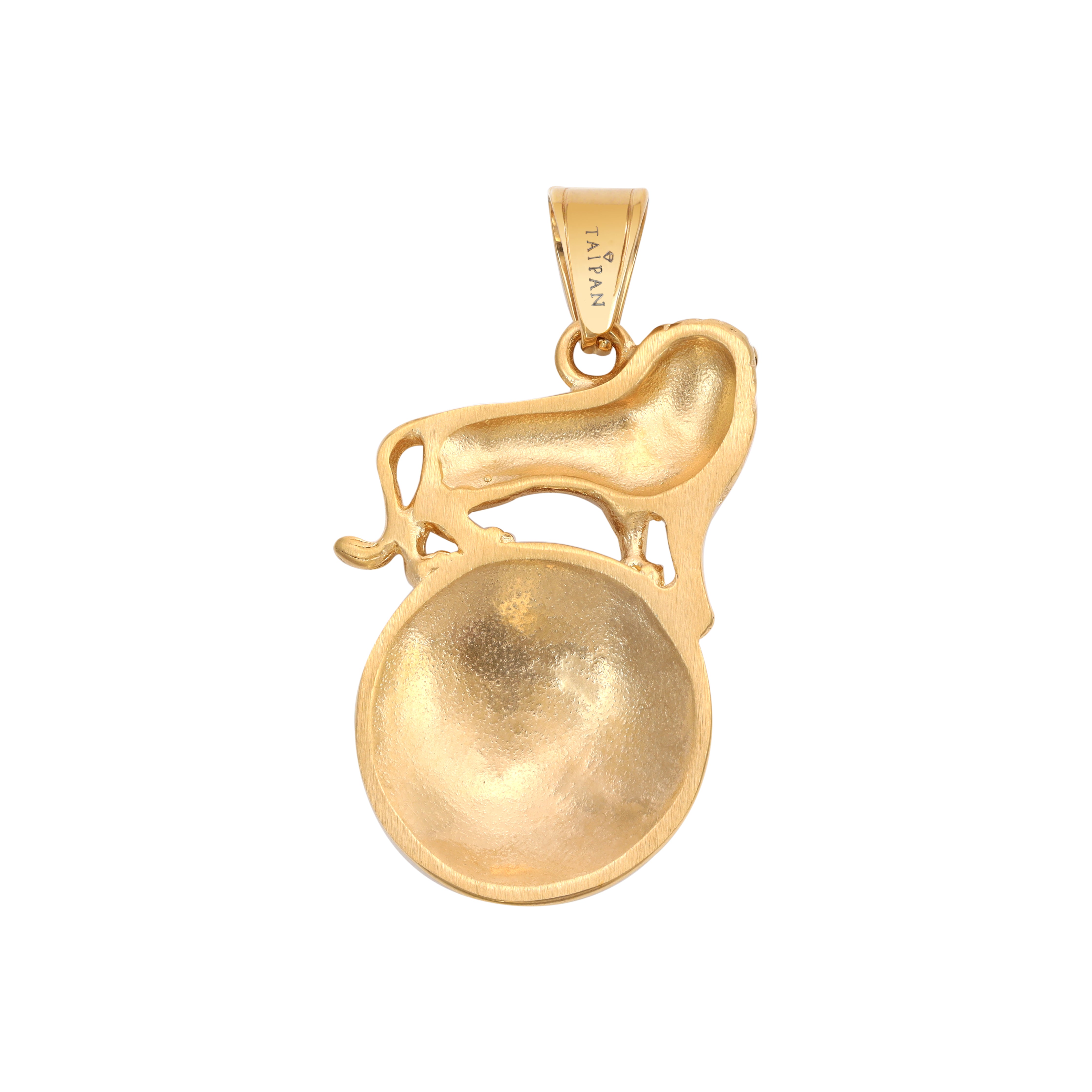 Löwe "The World Is Yours" Anhänger aus Edelstahl 18K Vergoldet - Taipan Schmuck
