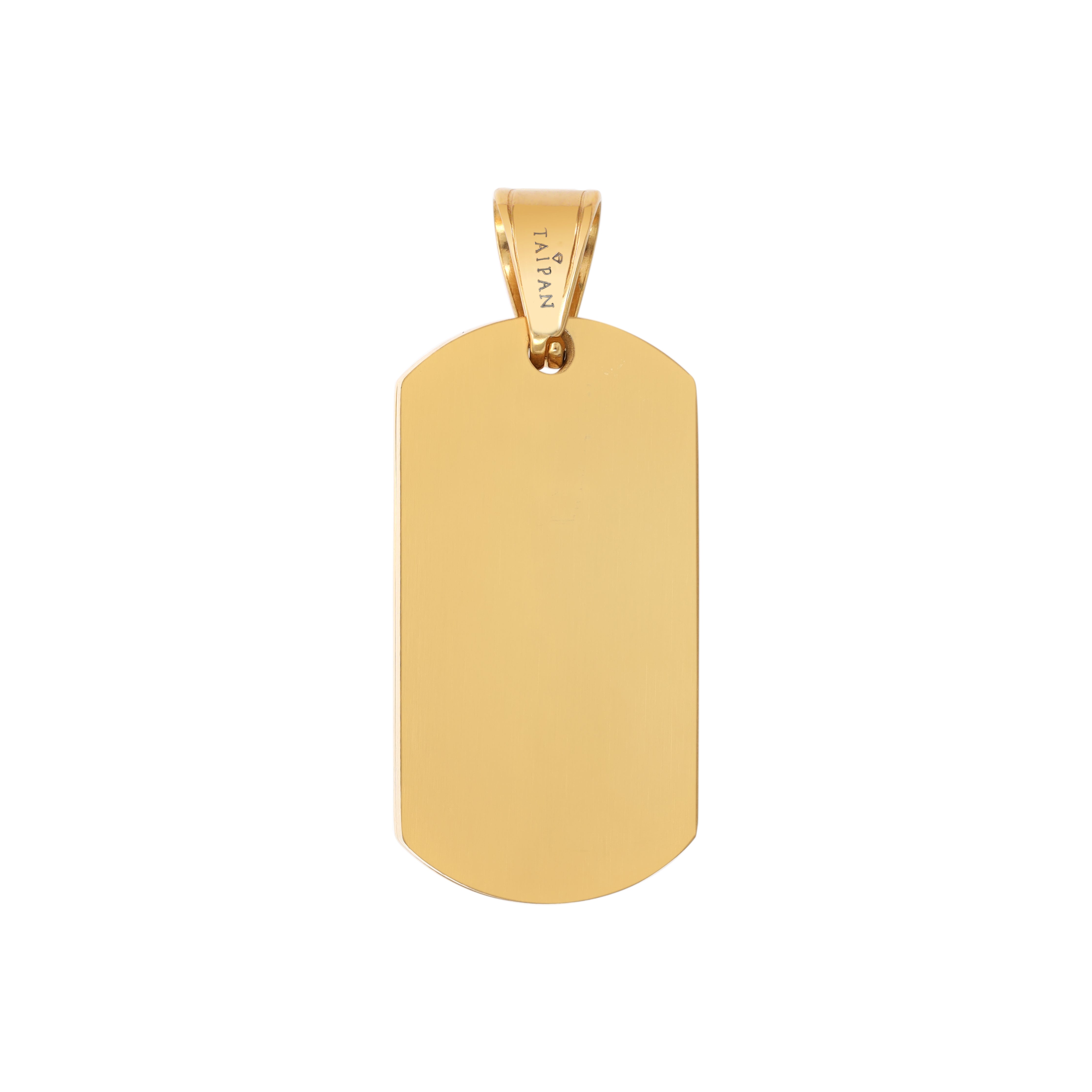 Dog Tag Löwe Anhänger aus Edelstahl 18K Vergoldet - Taipan Schmuck
