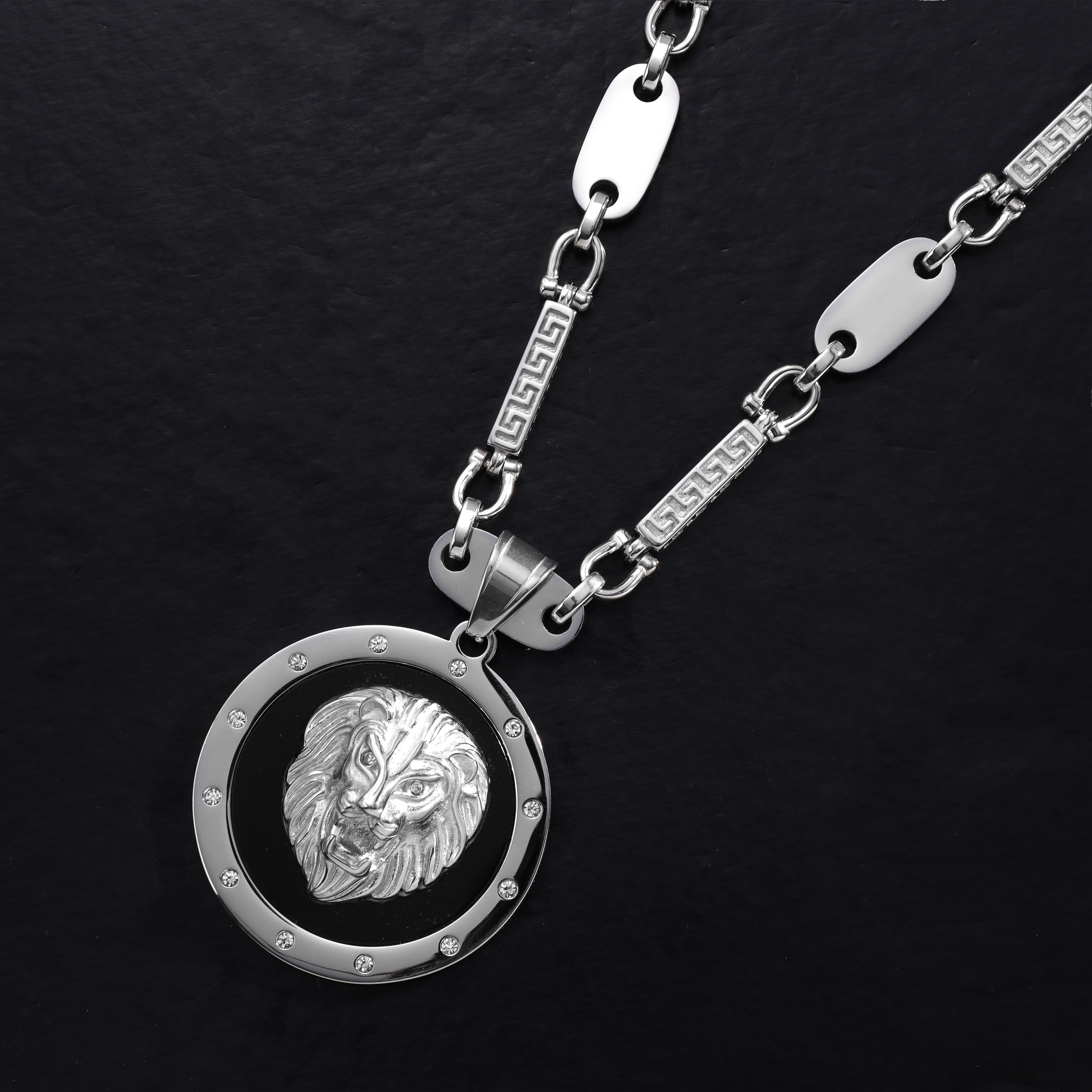 Iced Out Stil Löwe Anhänger aus Edelstahl - Taipan Schmuck