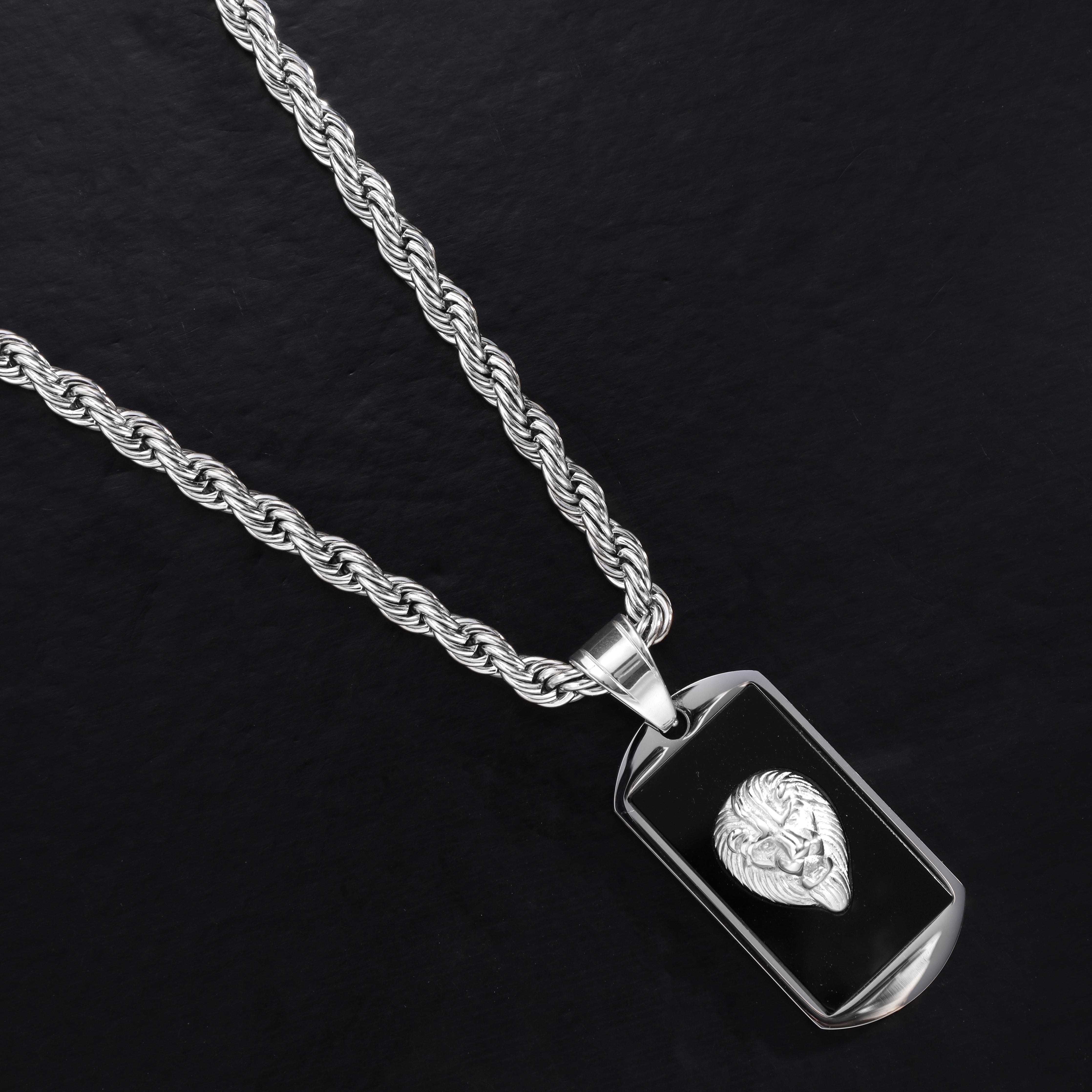 Dog Tag Löwe Anhänger aus Edelstahl - Taipan Schmuck