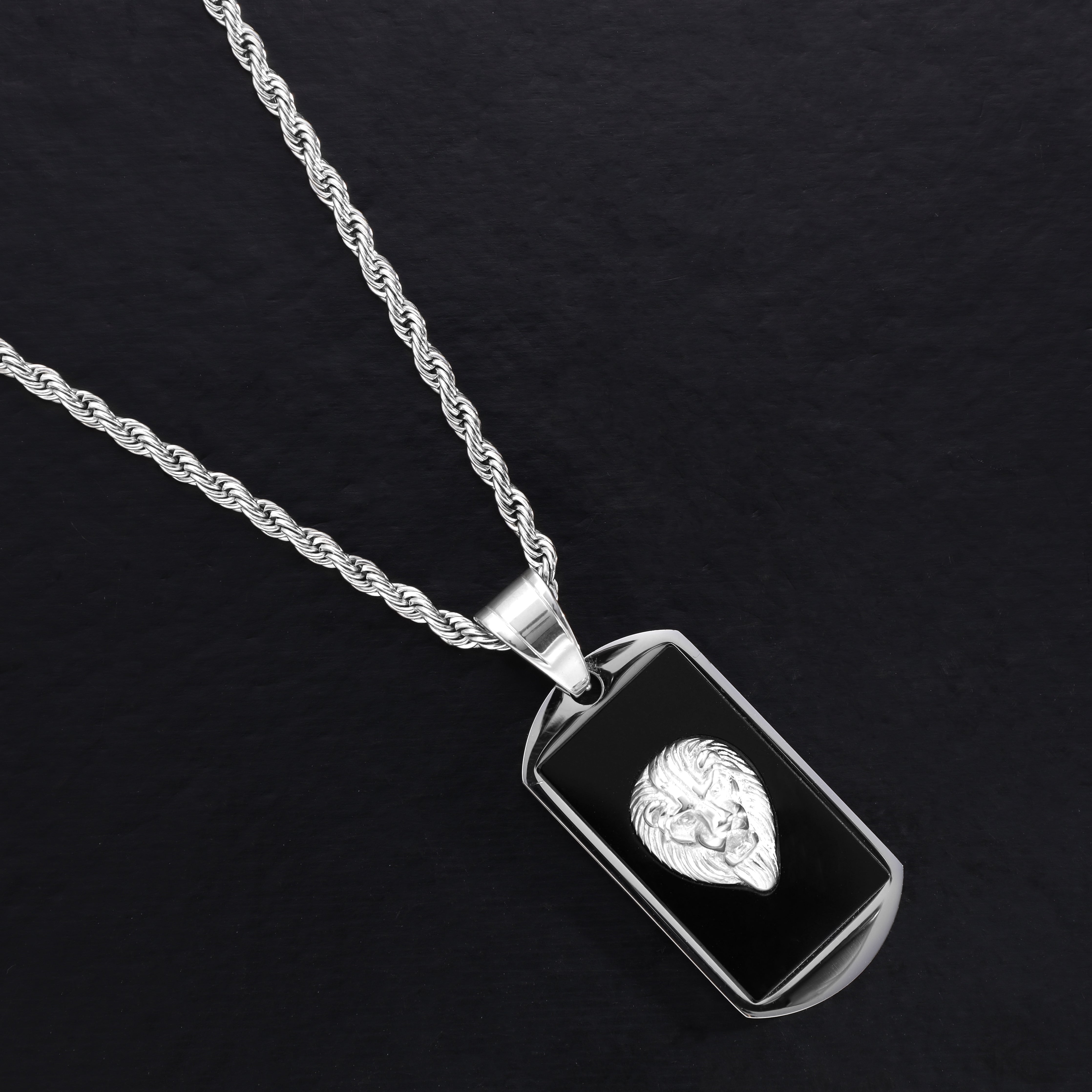Dog Tag Löwe Anhänger aus Edelstahl - Taipan Schmuck