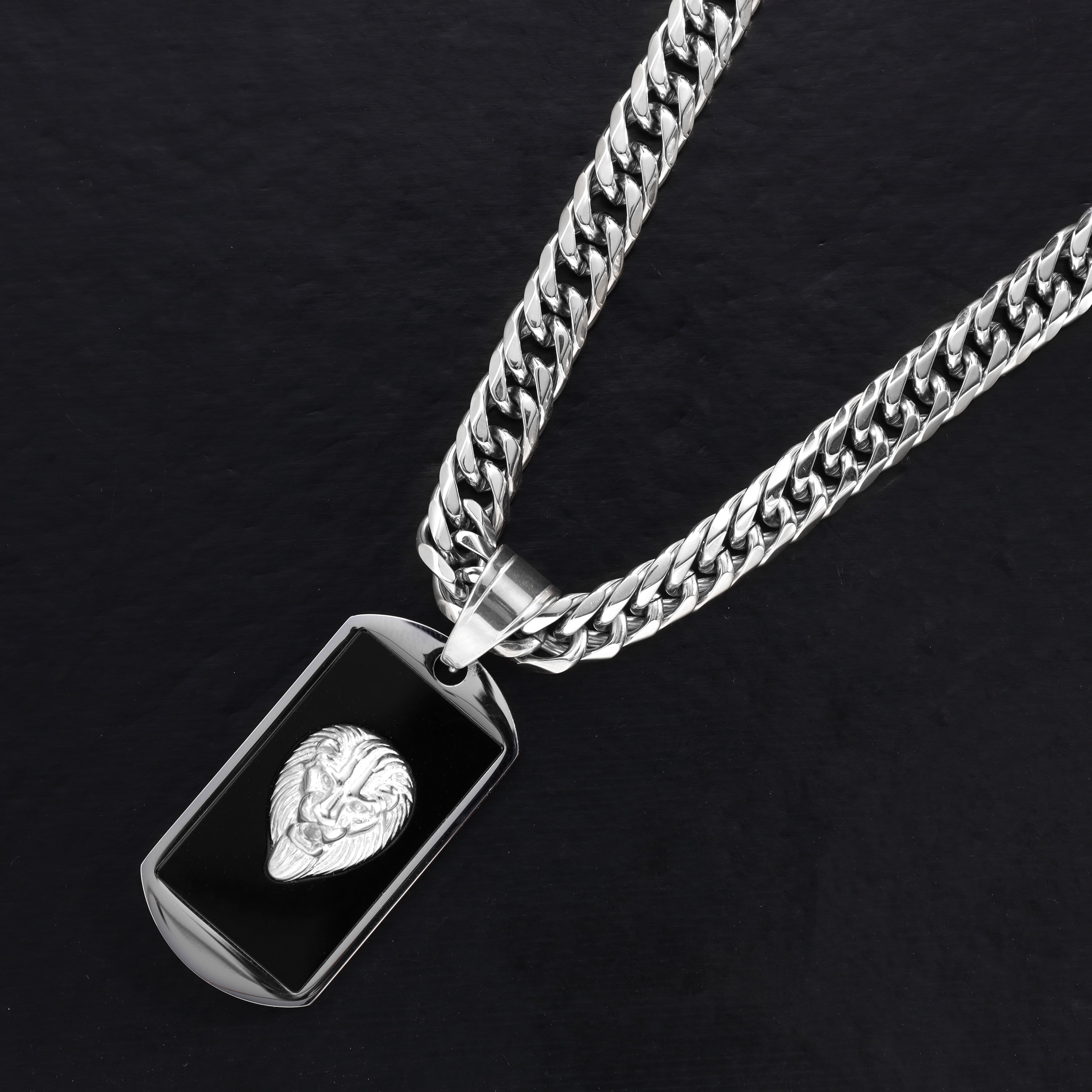 Dog Tag Löwe Anhänger aus Edelstahl - Taipan Schmuck
