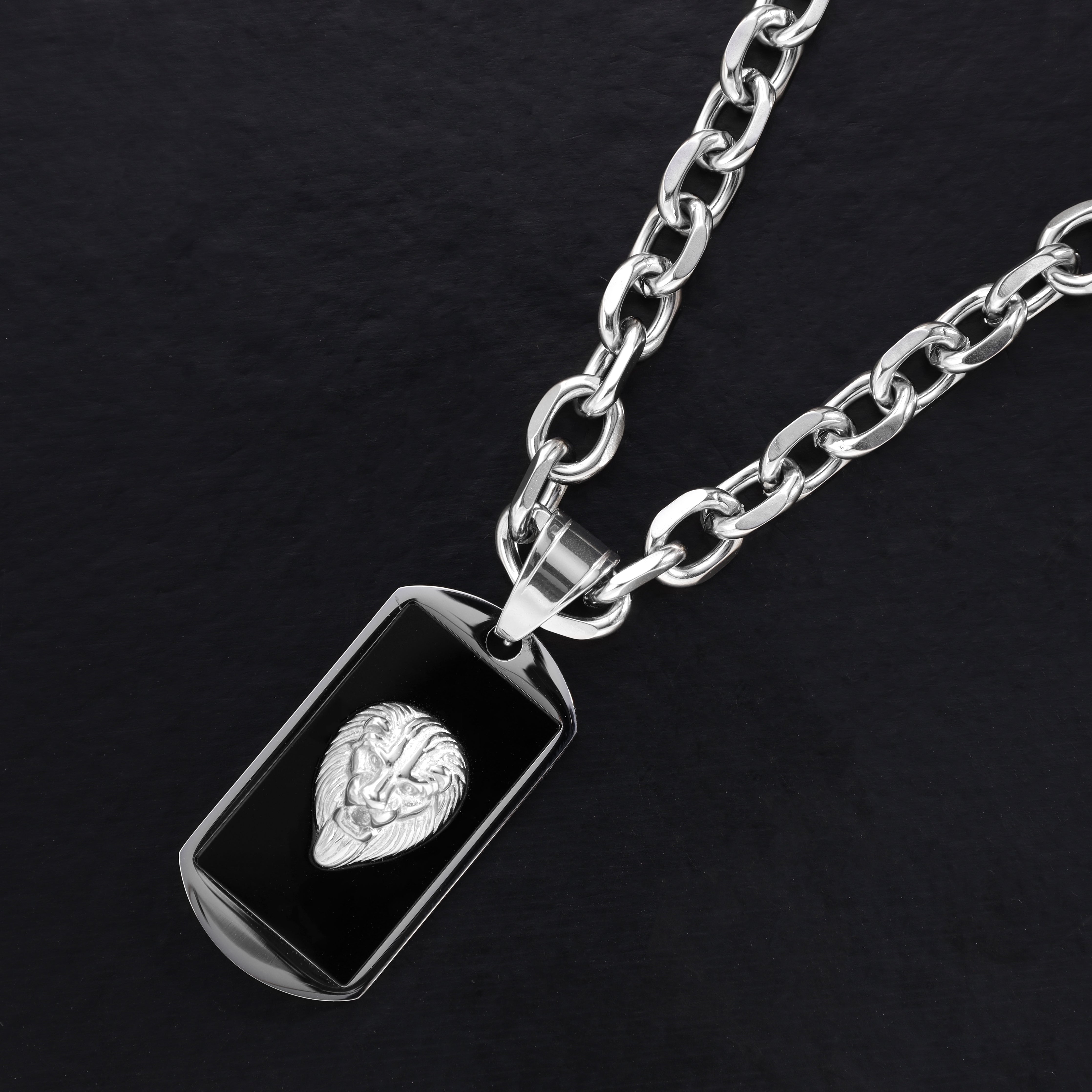 Dog Tag Löwe Anhänger aus Edelstahl - Taipan Schmuck