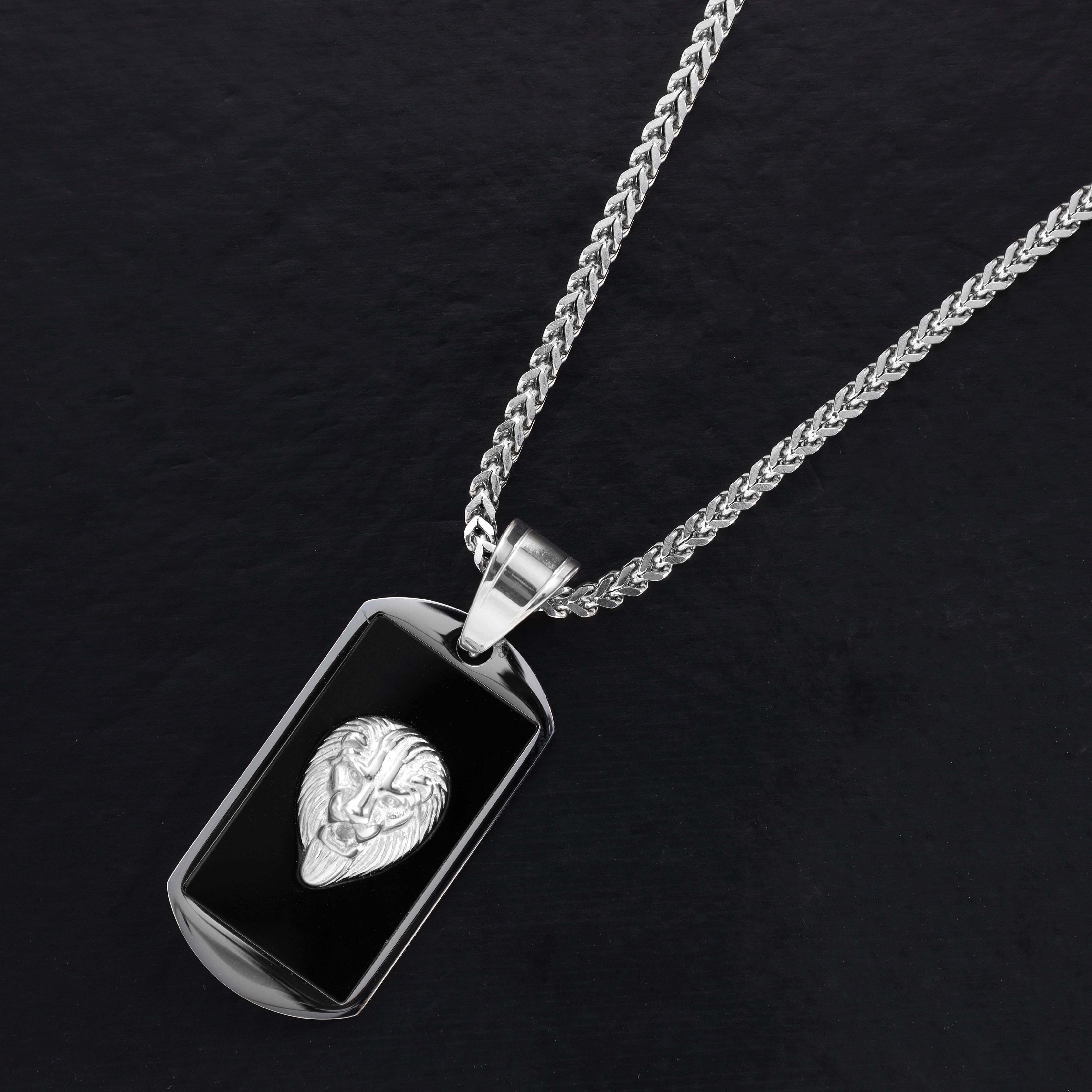 Dog Tag Löwe Anhänger aus Edelstahl - Taipan Schmuck