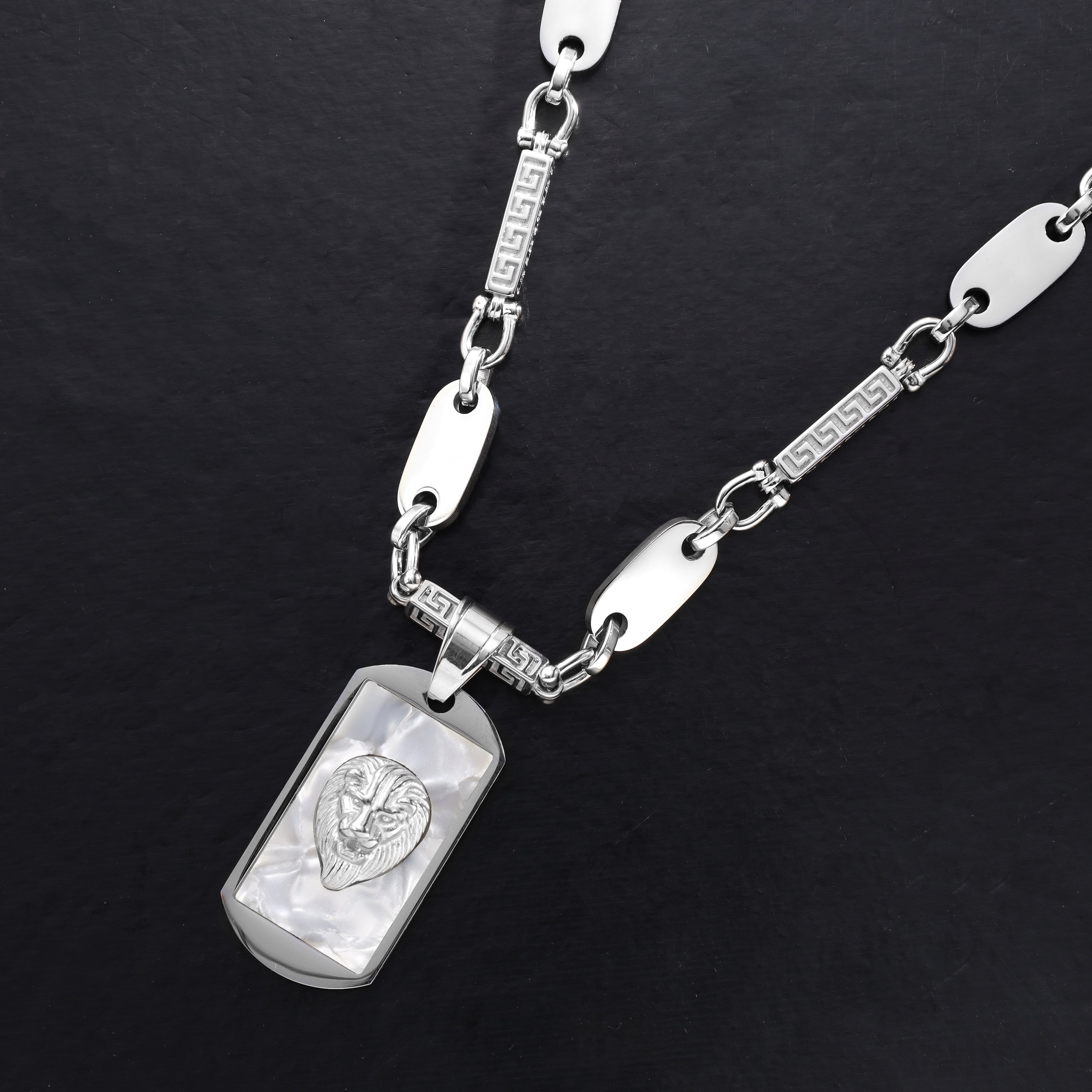 Dog Tag Löwe Anhänger aus Edelstahl - Taipan Schmuck