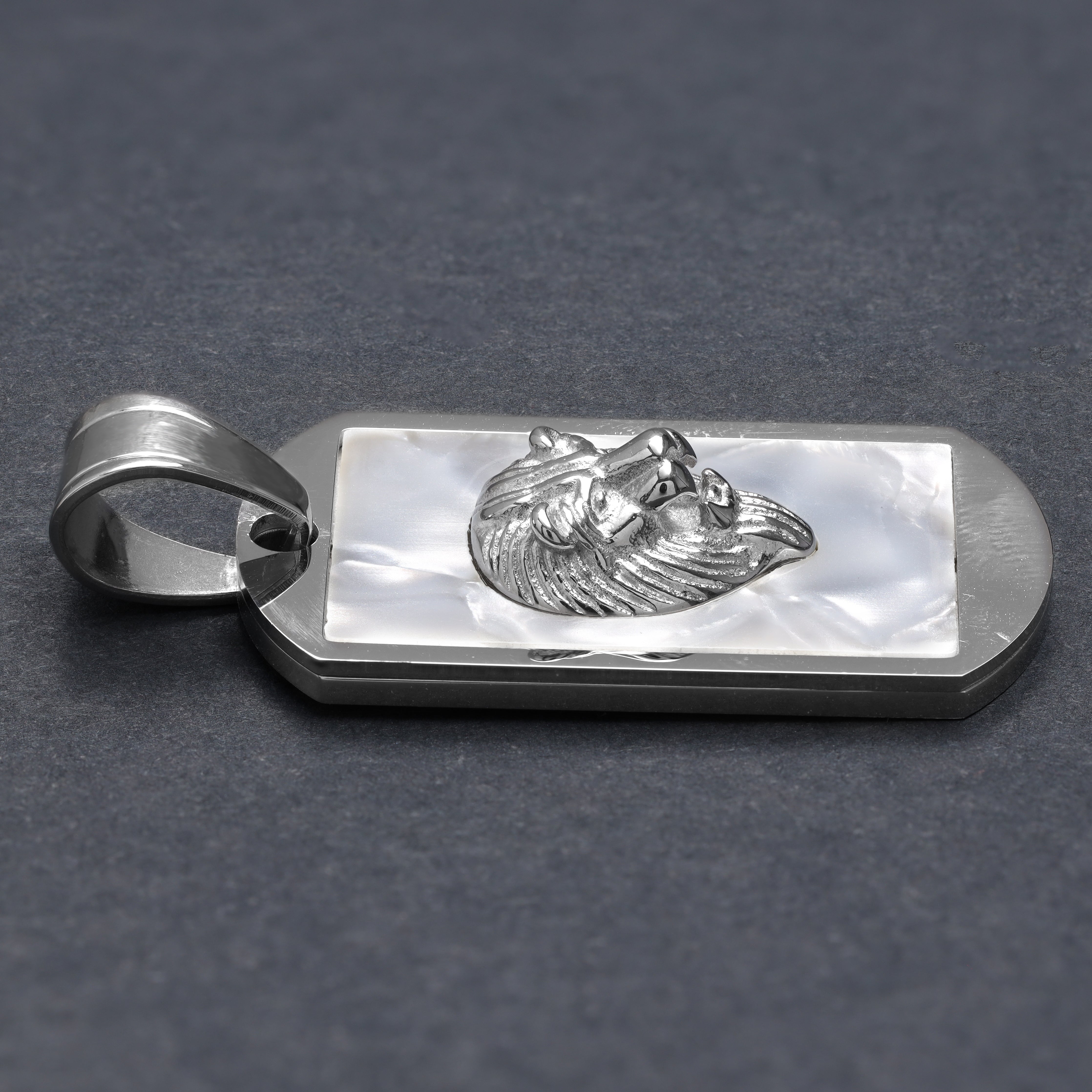 Dog Tag Löwe Anhänger aus Edelstahl - Taipan Schmuck