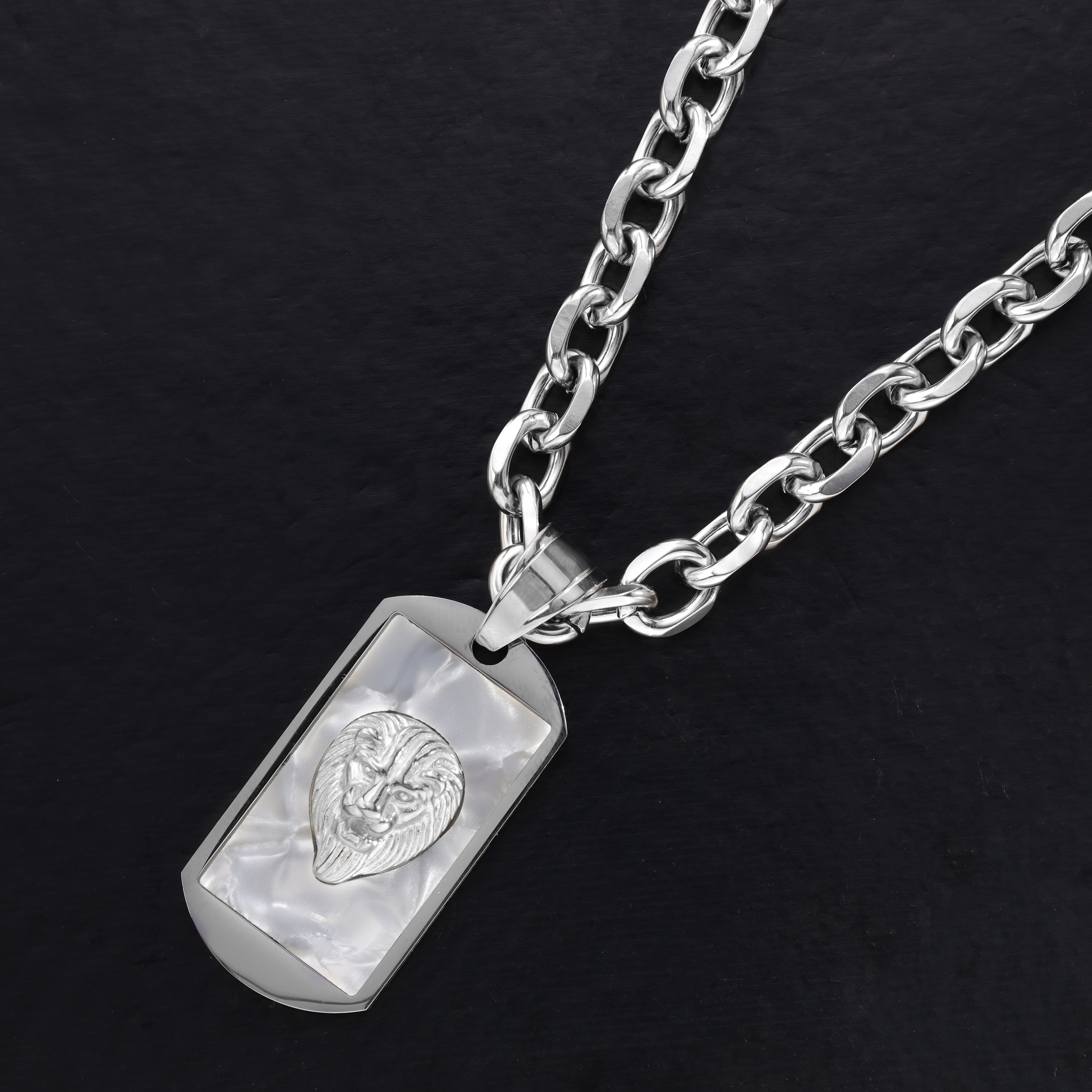 Dog Tag Löwe Anhänger aus Edelstahl - Taipan Schmuck