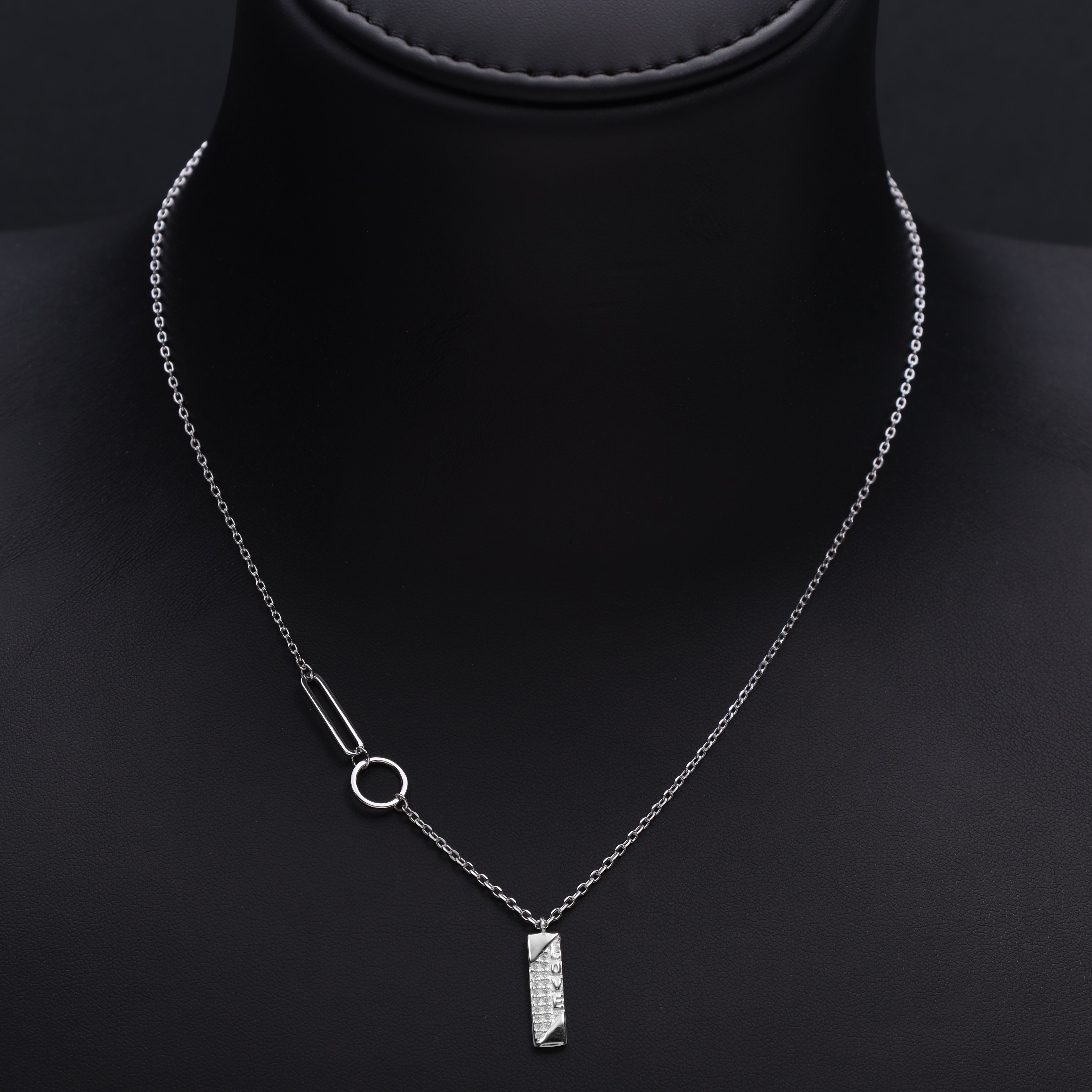 Damen Ankerkette mit Love Anhänger 45cm lang 925 Sterlingsilber