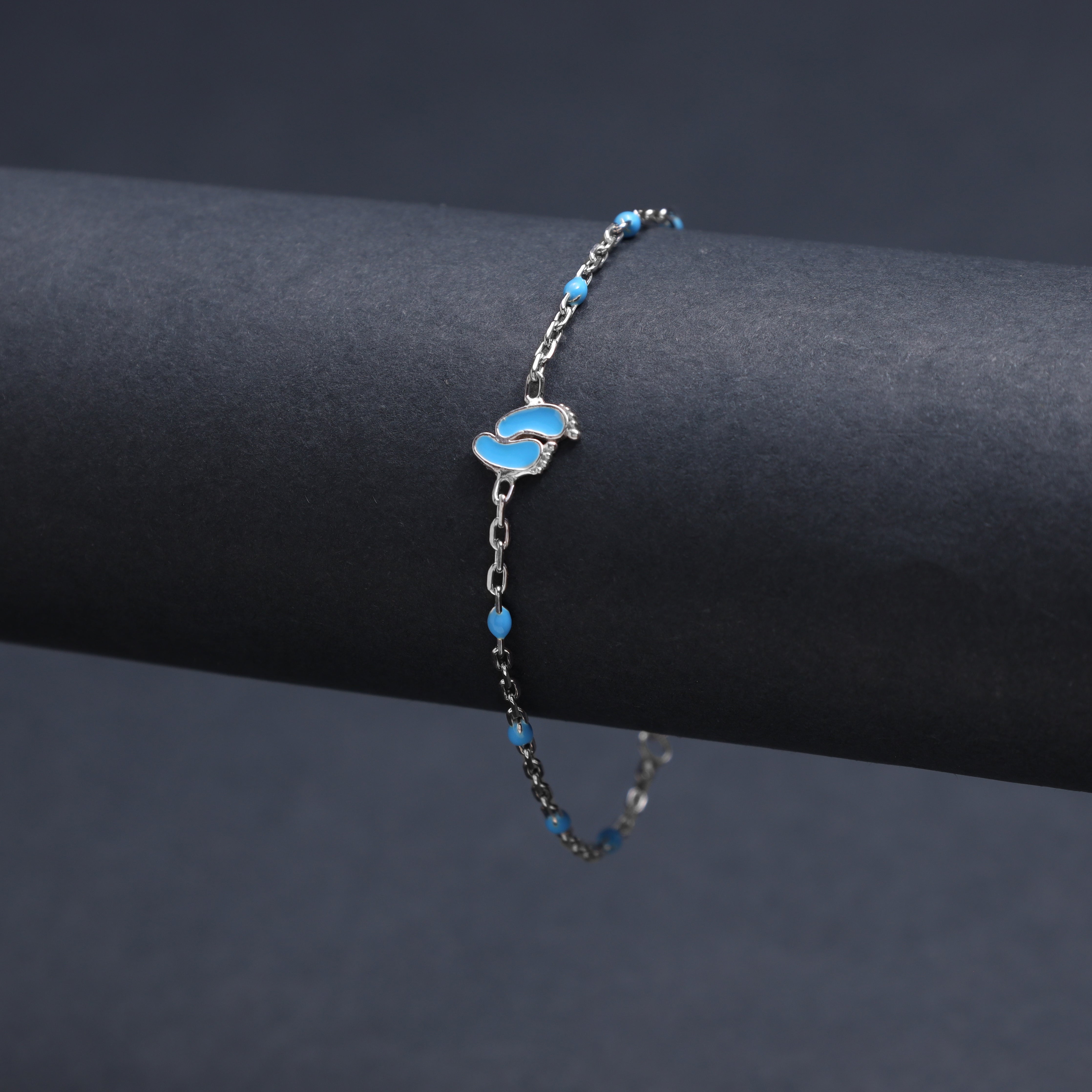 Damen Ankerkette Armband Baby Boy Füße Baby Shower - 925 Silber - Taipan Schmuck