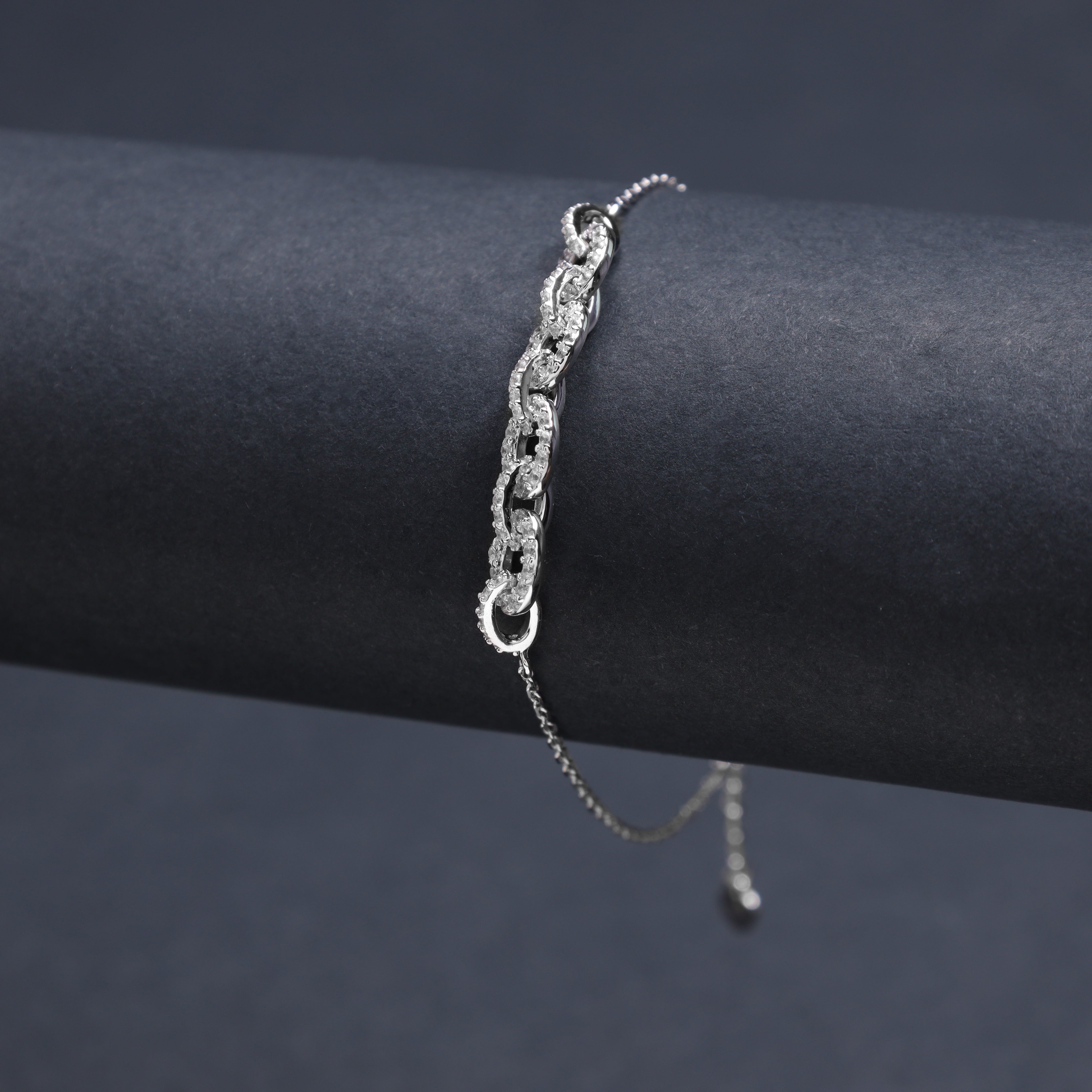Damen Ankerkette Glitzer Armband - 925 Silber - Taipan Schmuck
