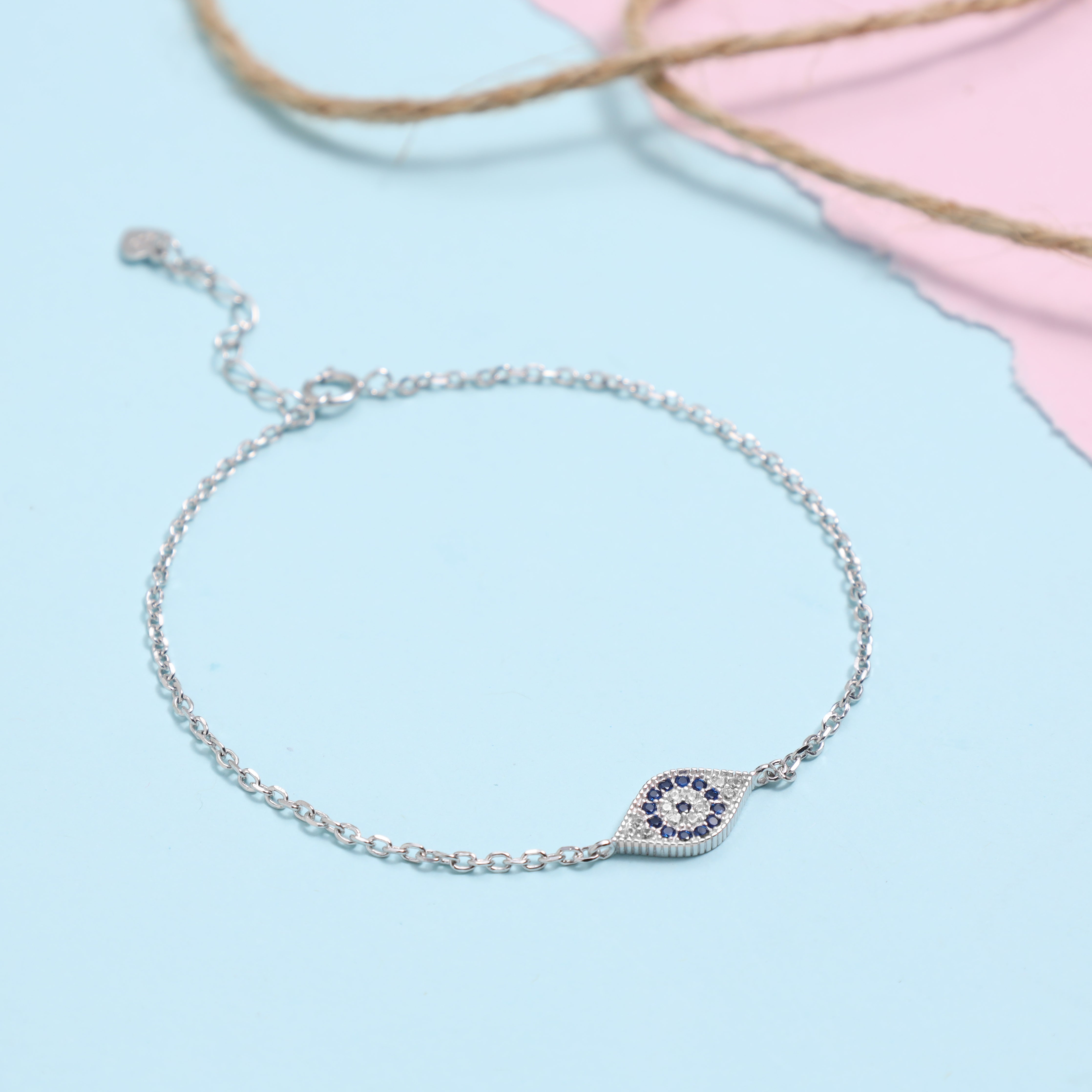 Damen Armband mit Nazar Evil Eye aus 925 Silber