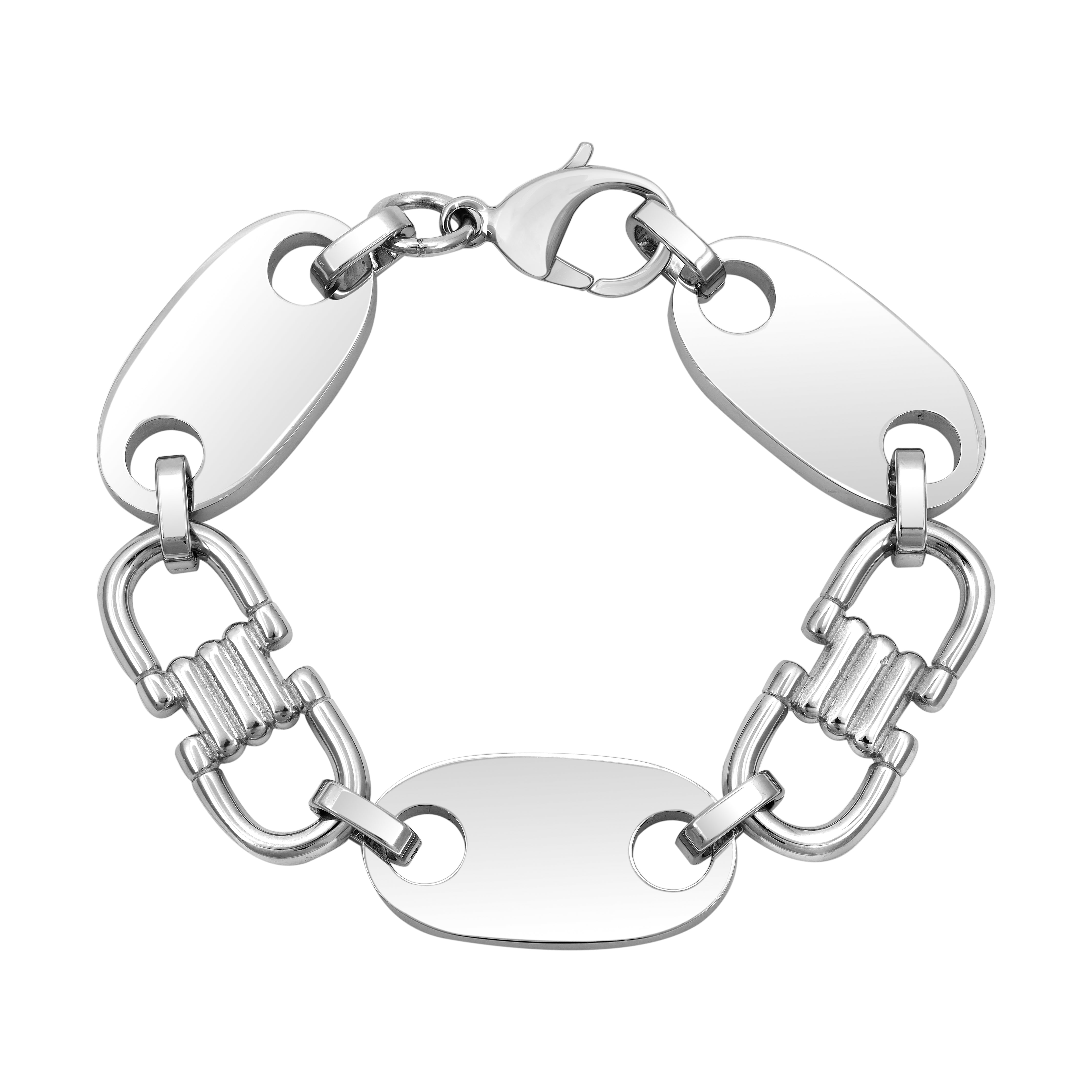 HYPER Plattenkette Armband 20mm breit aus Edelstahl - Taipan Schmuck