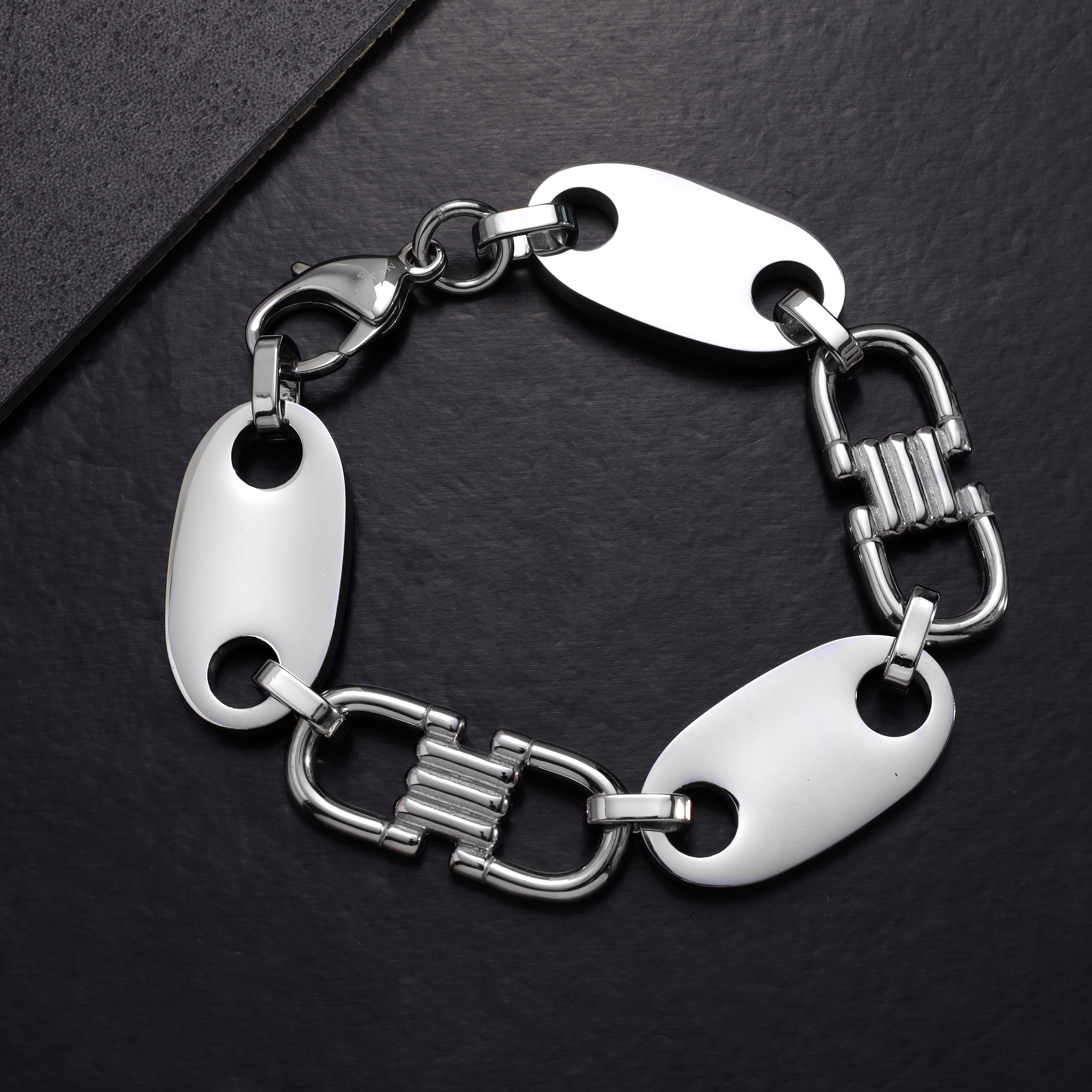 HYPER Plattenkette Armband 20mm breit aus Edelstahl - Taipan Schmuck
