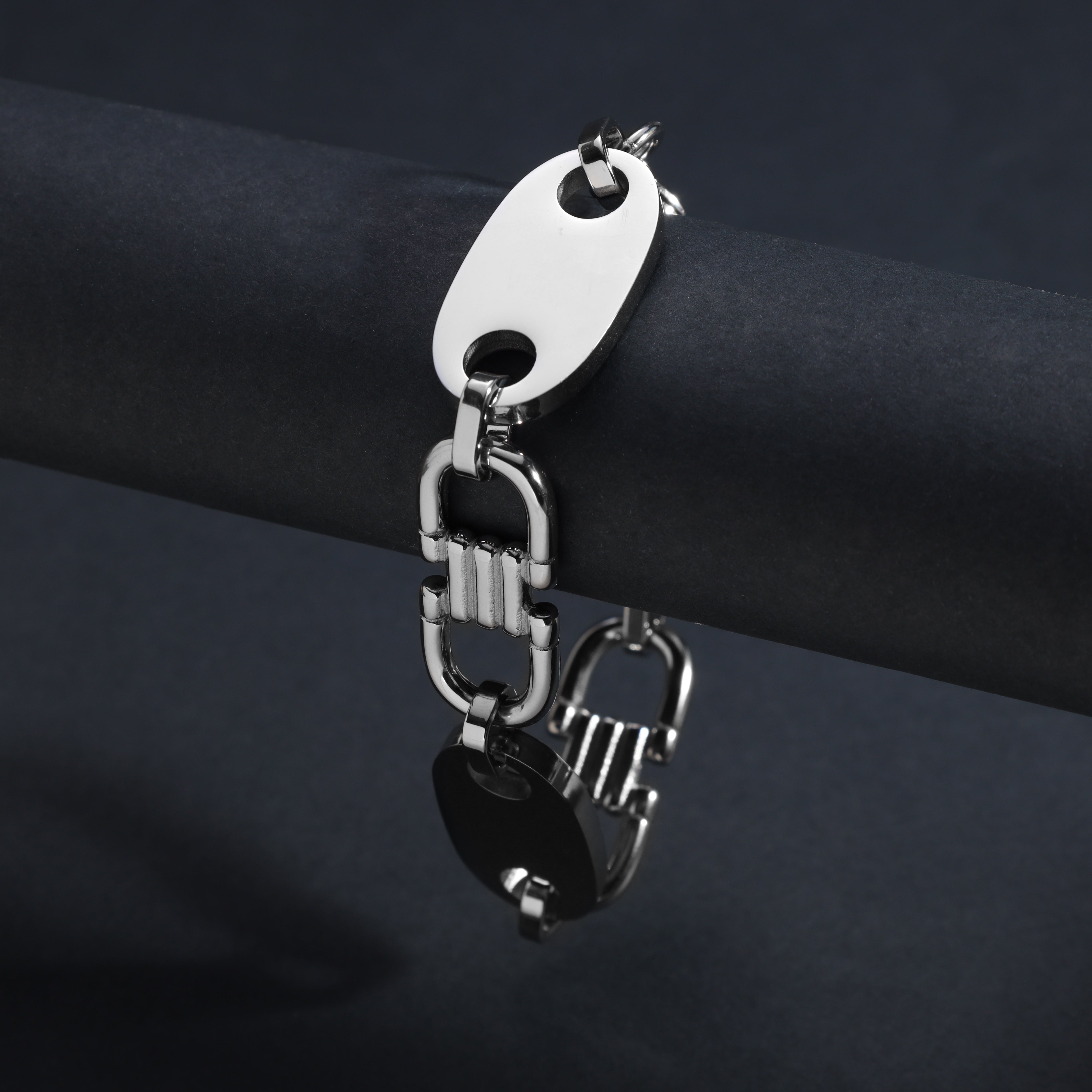 HYPER Plattenkette Armband 20mm breit aus Edelstahl - Taipan Schmuck
