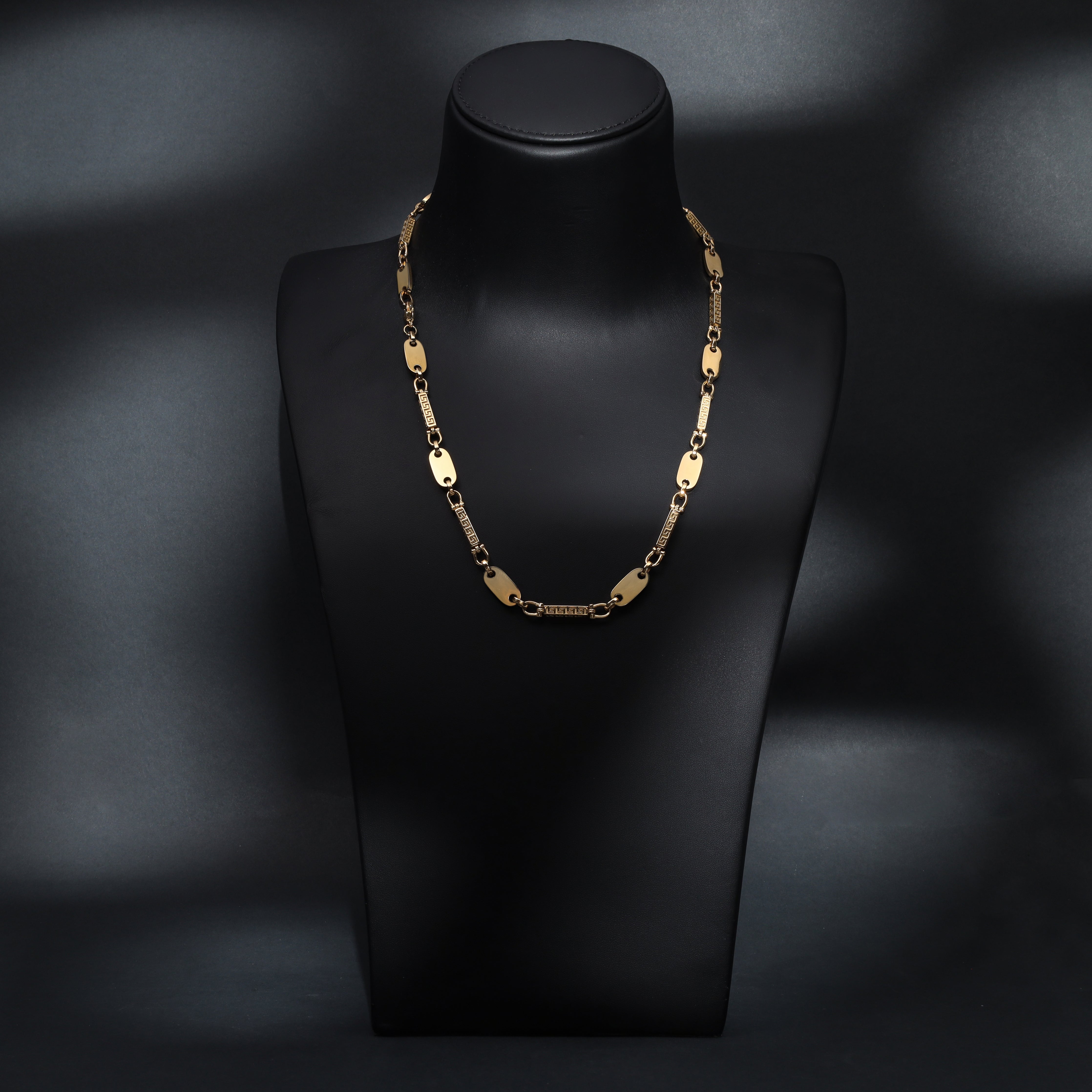 Dubai Plattenkette 8,5mm breit aus Edelstahl 18K vergoldet oriental dream - Taipan Schmuck