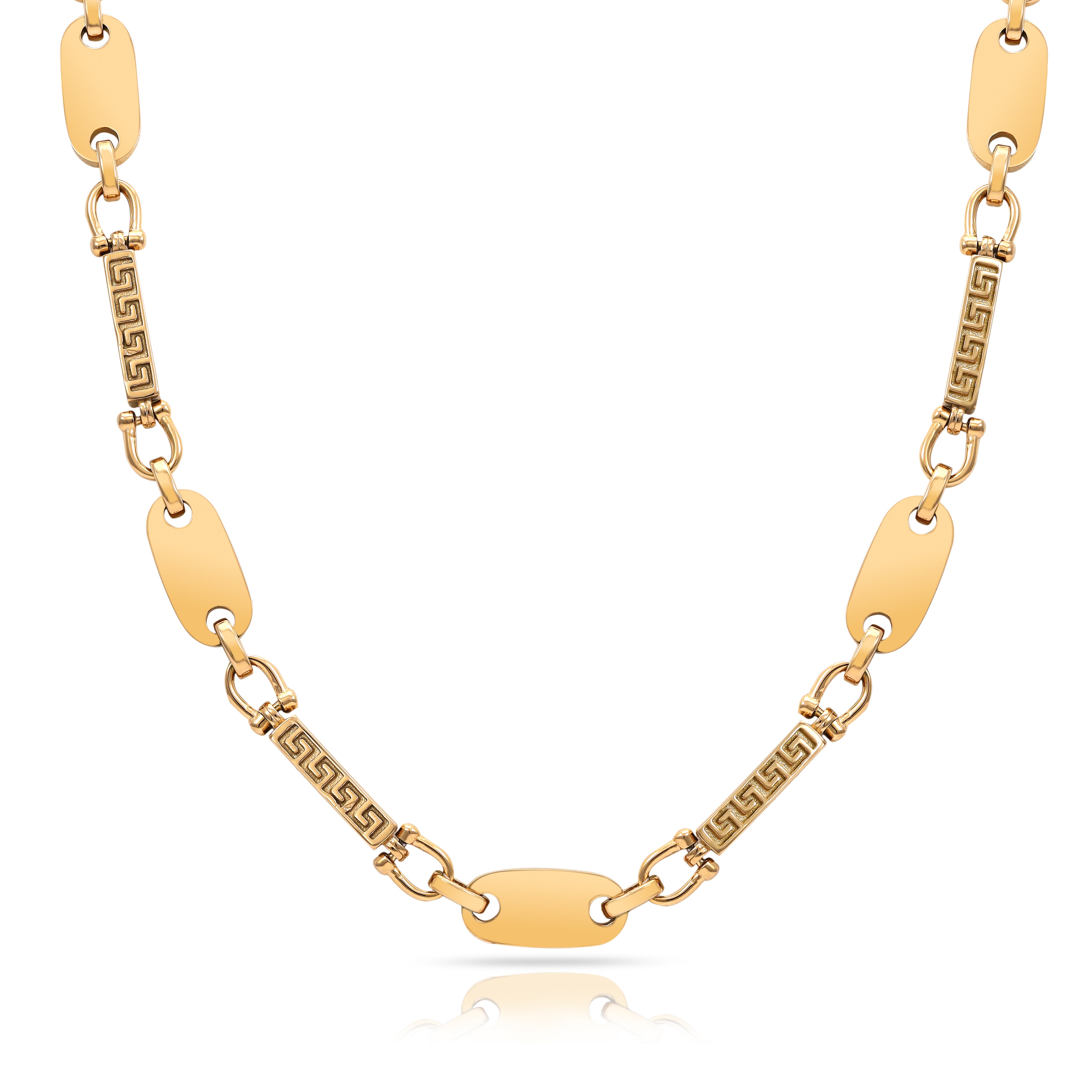 8,5mm Dubai Plattenkette aus Edelstahl 18K vergoldet oriental dream