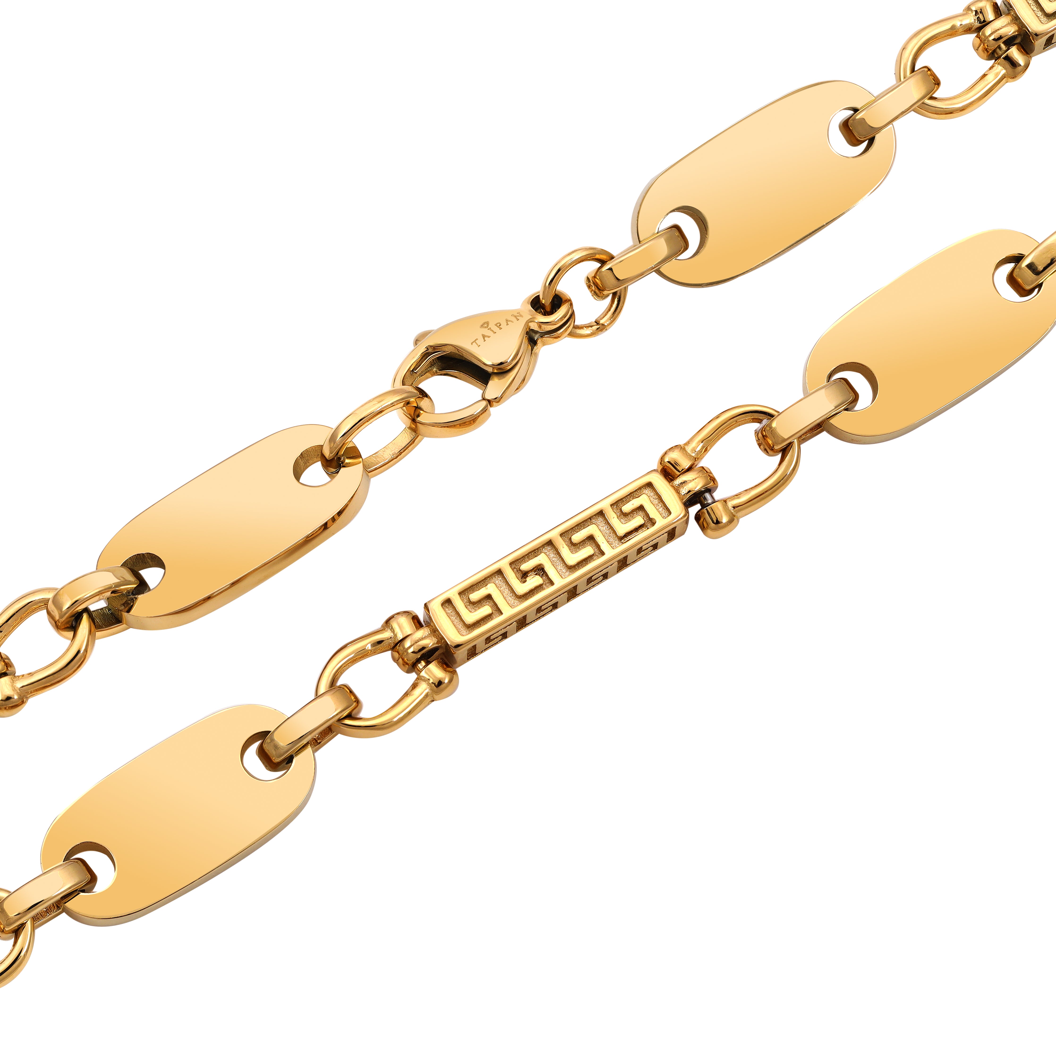 Dubai Plattenkette 8,5mm breit aus Edelstahl 18K vergoldet oriental dream - Taipan Schmuck