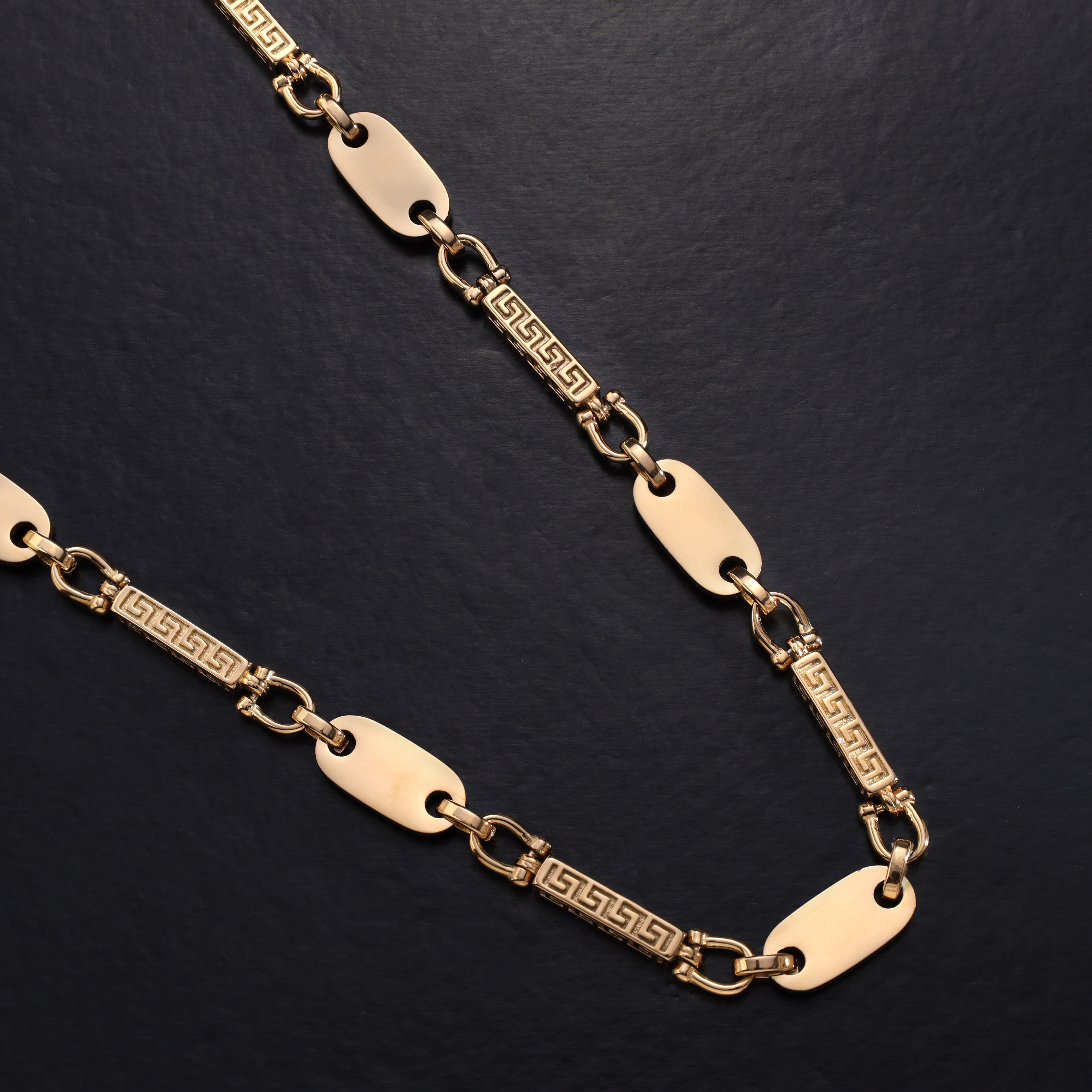 Dubai Plattenkette 8,5mm breit aus Edelstahl 18K vergoldet oriental dream - Taipan Schmuck