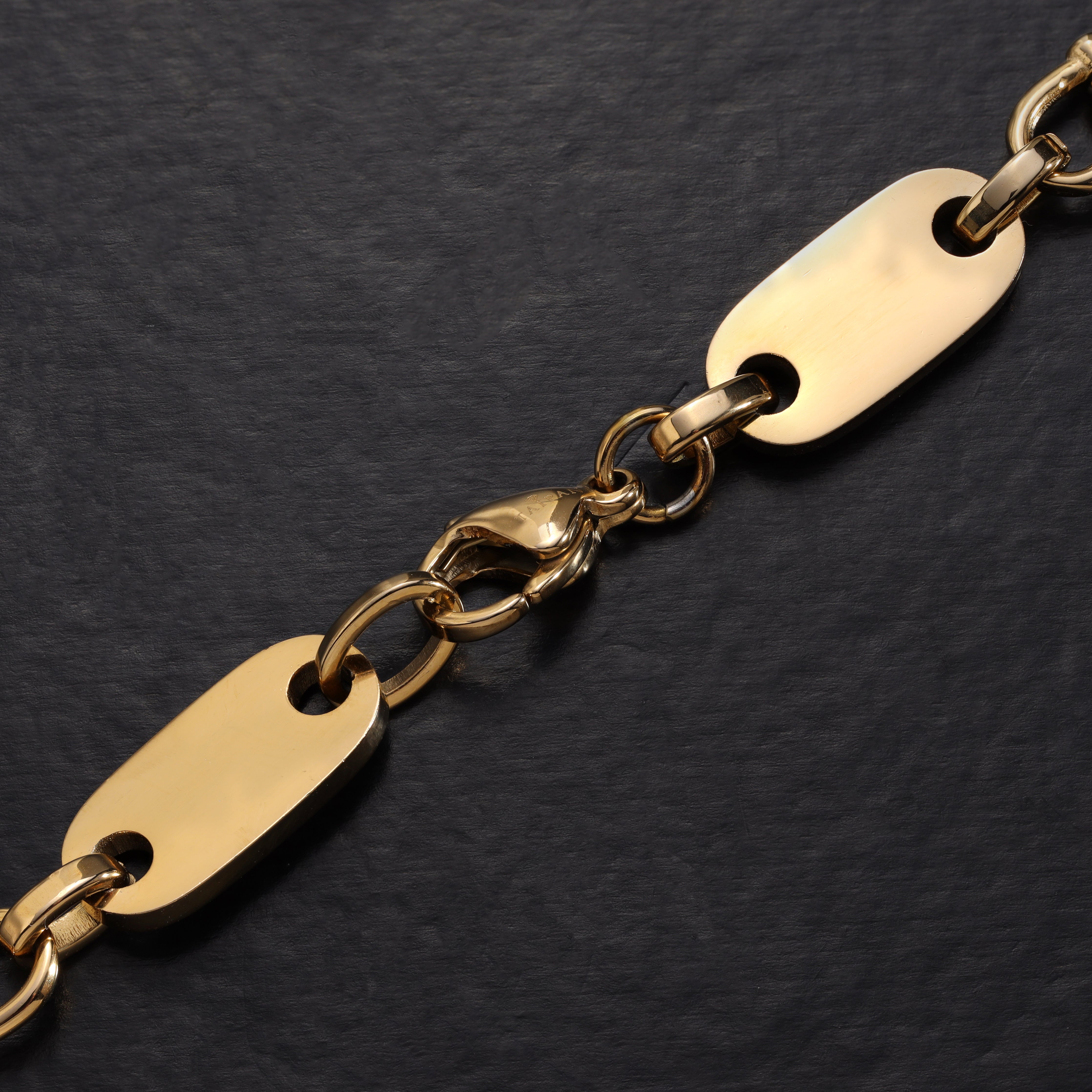 Dubai Plattenkette 8,5mm breit aus Edelstahl 18K vergoldet oriental dream - Taipan Schmuck