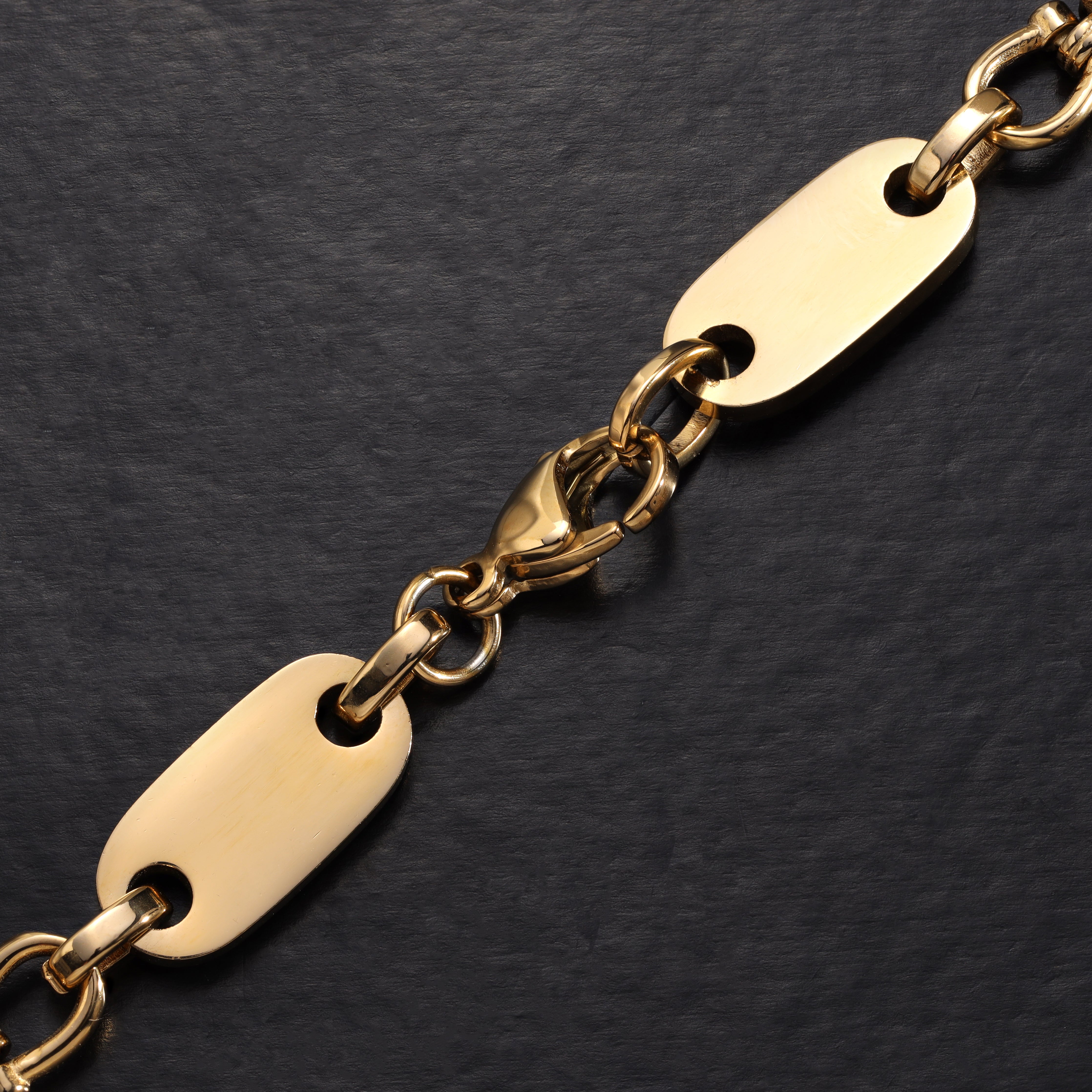 Dubai Plattenkette 8,5mm breit aus Edelstahl 18K vergoldet oriental dream - Taipan Schmuck