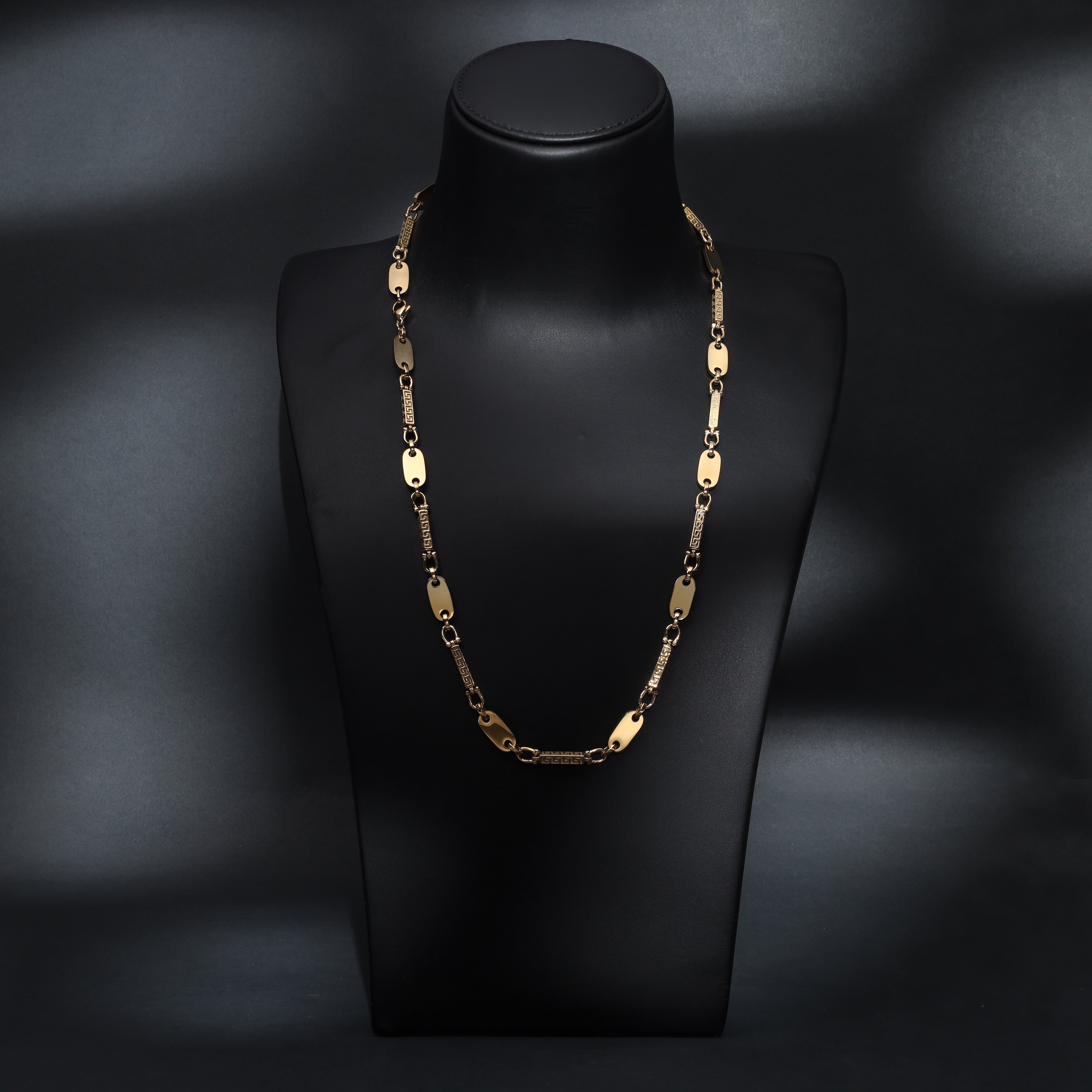 Dubai Plattenkette 8,5mm breit aus Edelstahl 18K vergoldet oriental dream - Taipan Schmuck