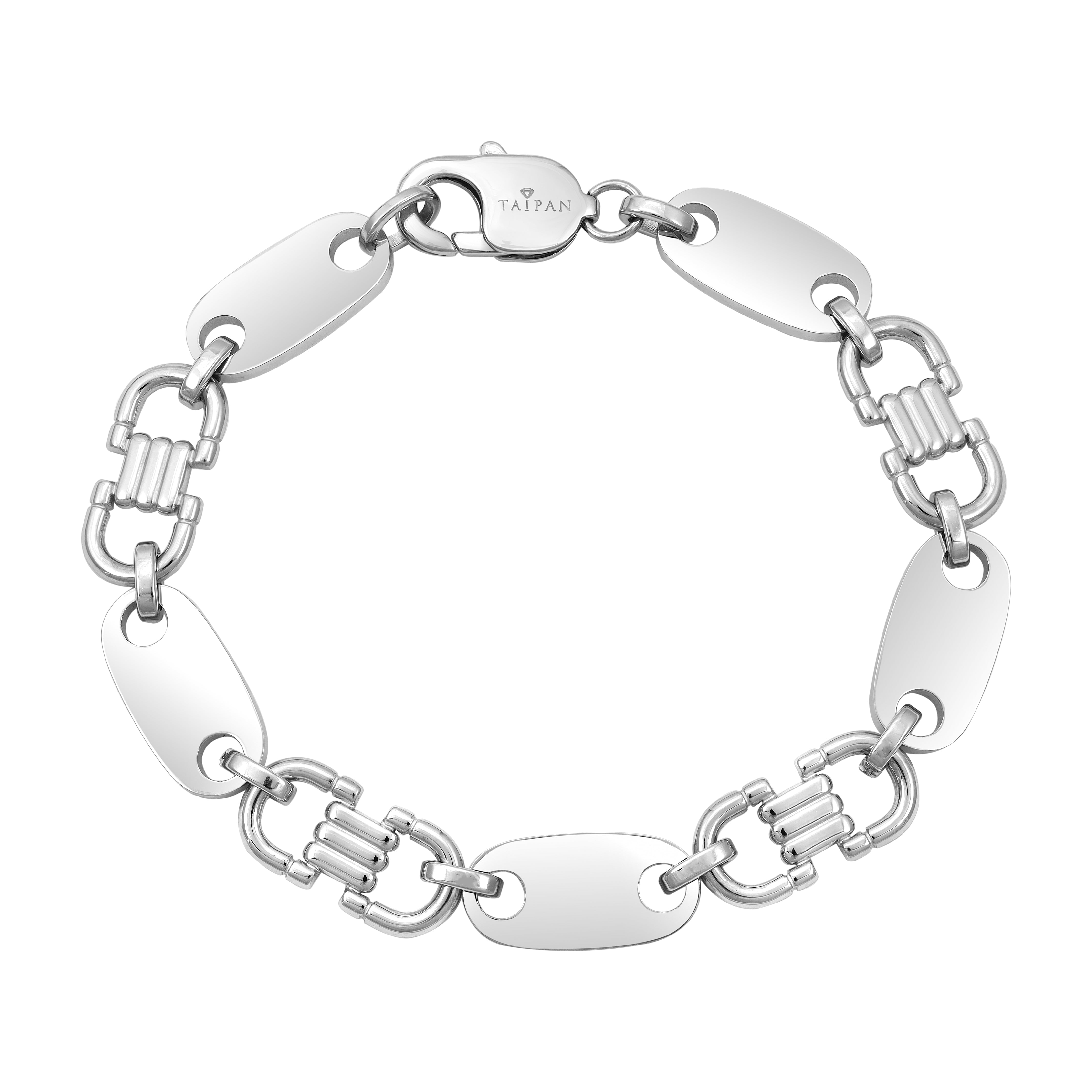 Plattenkette Armband 10mm breit aus Edelstahl - Taipan Schmuck