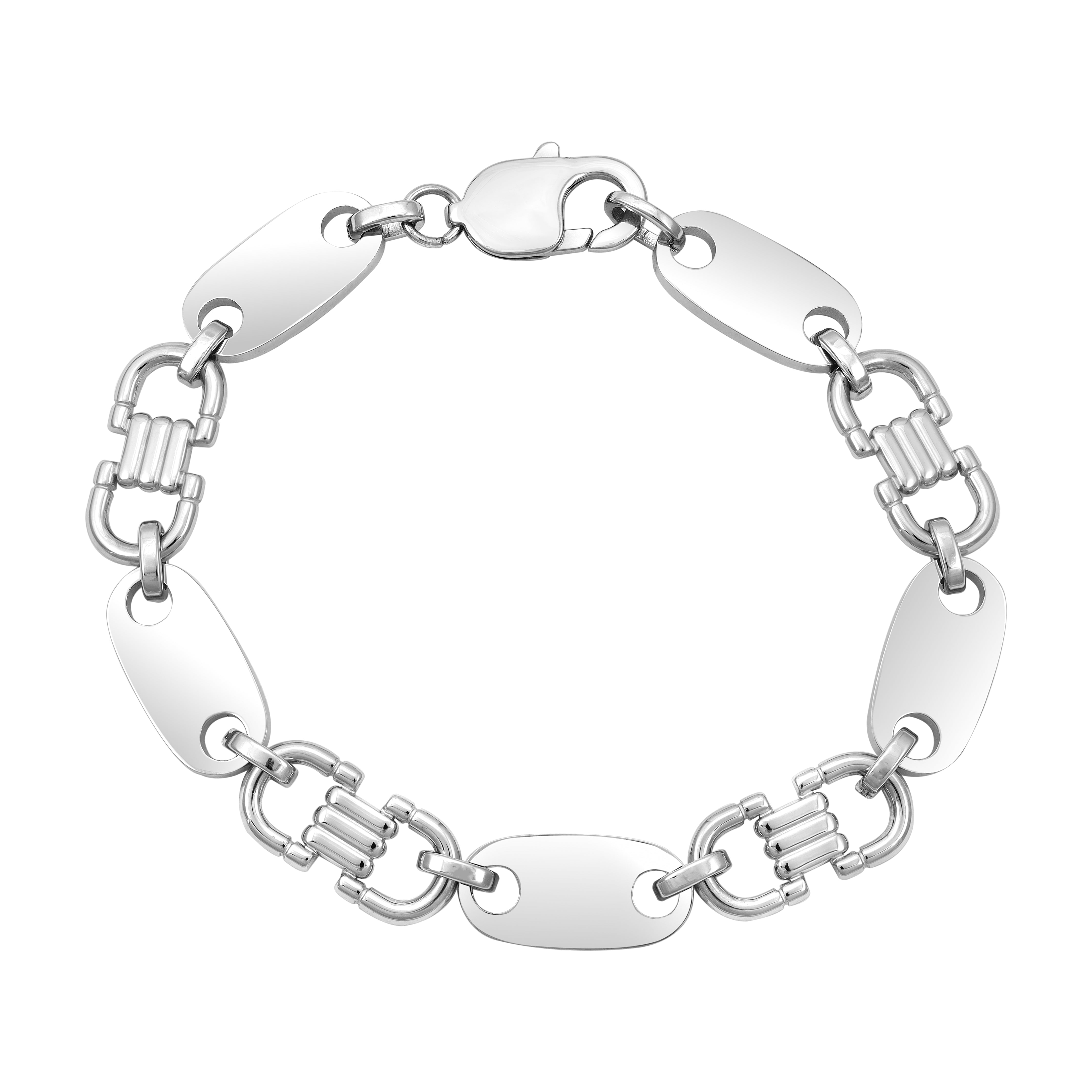 Plattenkette Armband 10mm breit aus Edelstahl - Taipan Schmuck