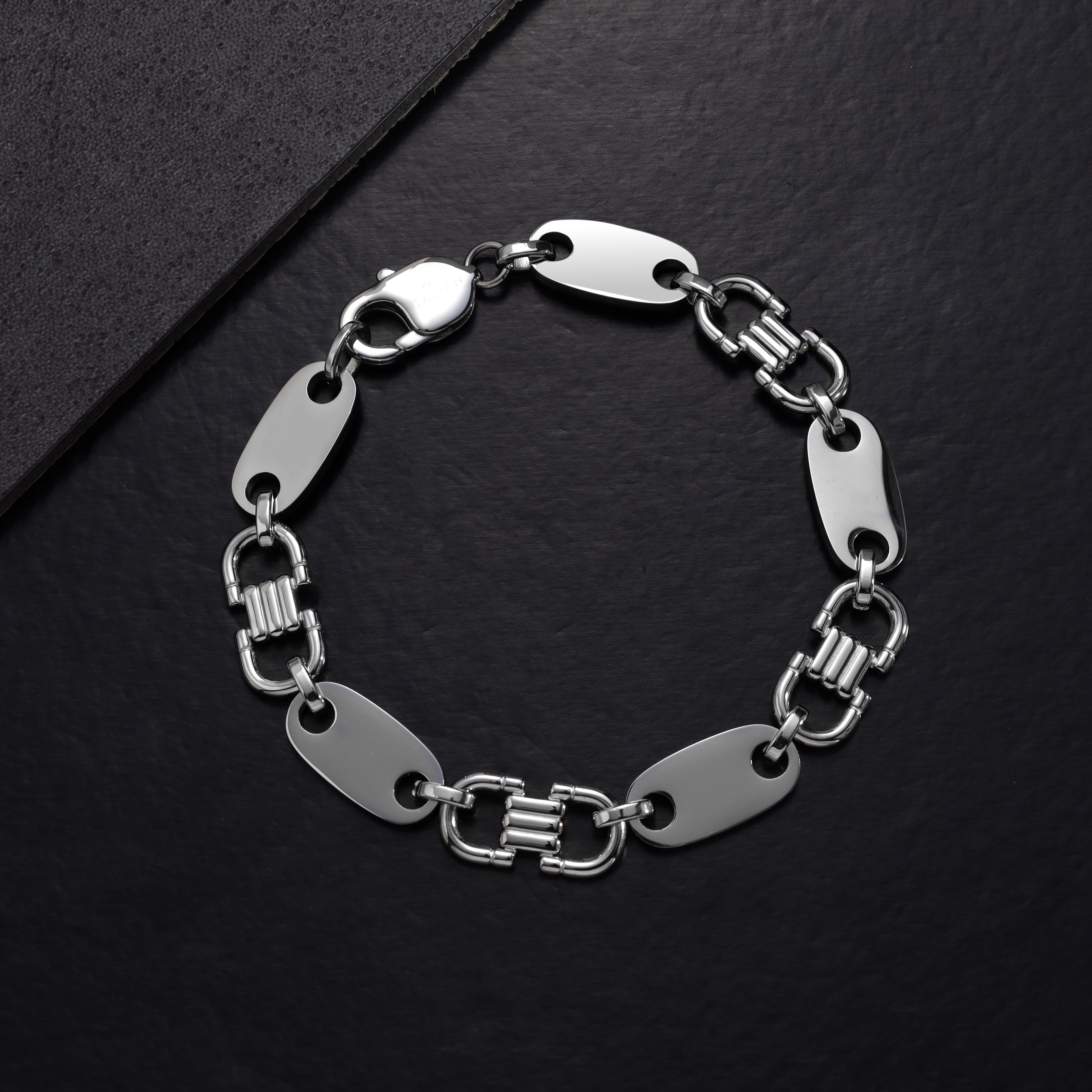 Plattenkette Armband 10mm breit aus Edelstahl - Taipan Schmuck