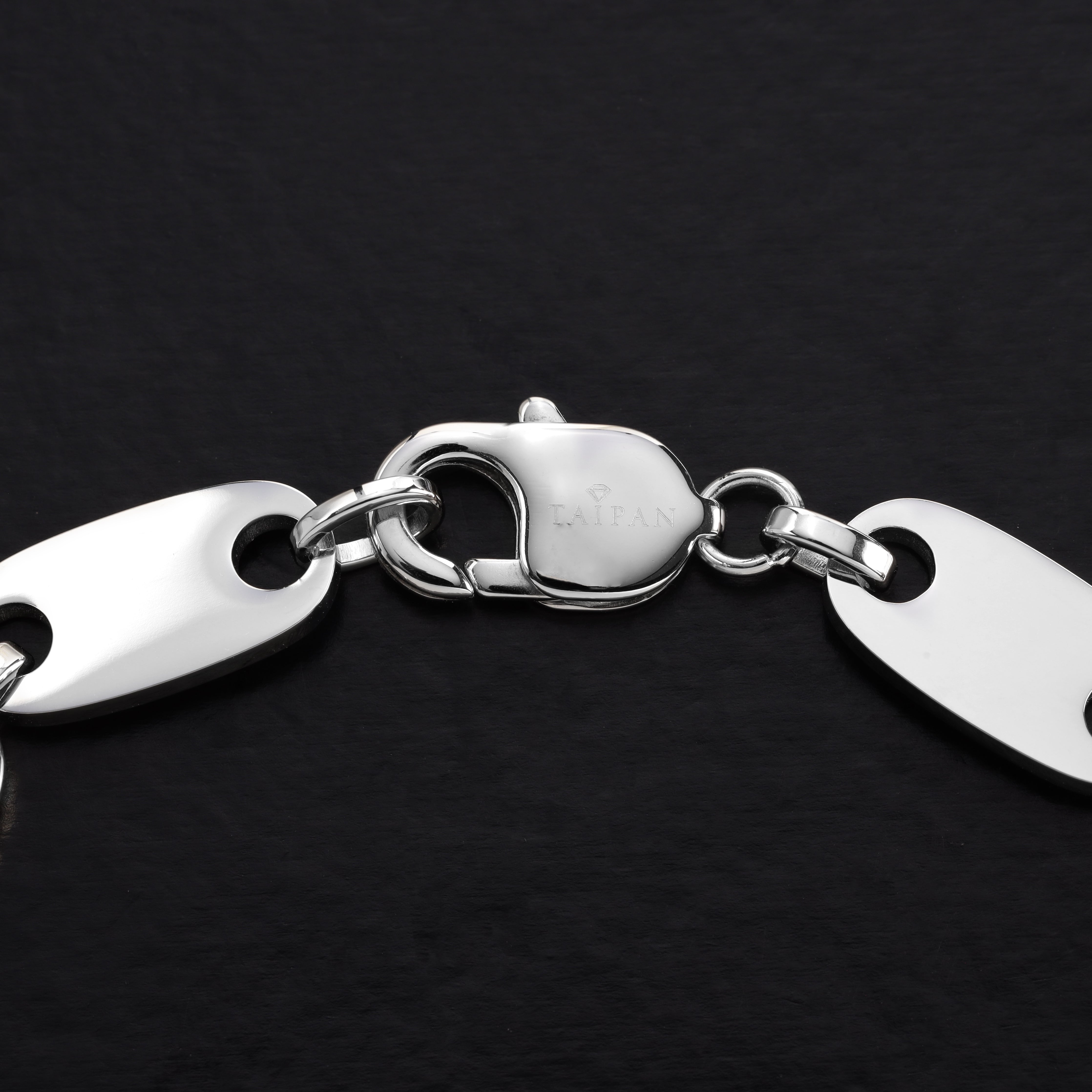 Plattenkette Armband 10mm breit aus Edelstahl - Taipan Schmuck